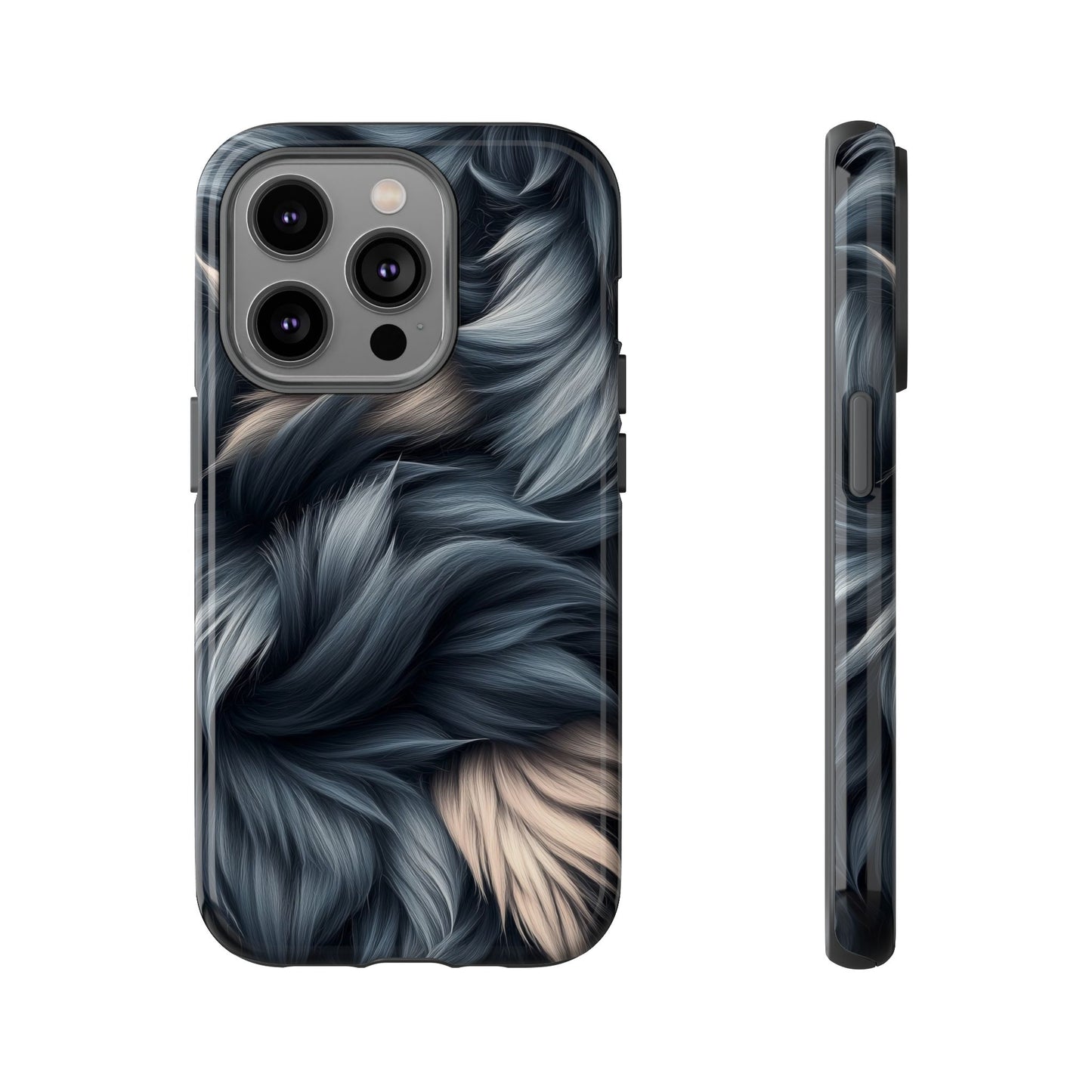 Midnight Wolf β Deep Silver & Purple Fur Phone Case for iPhone, Pixel & Samsung