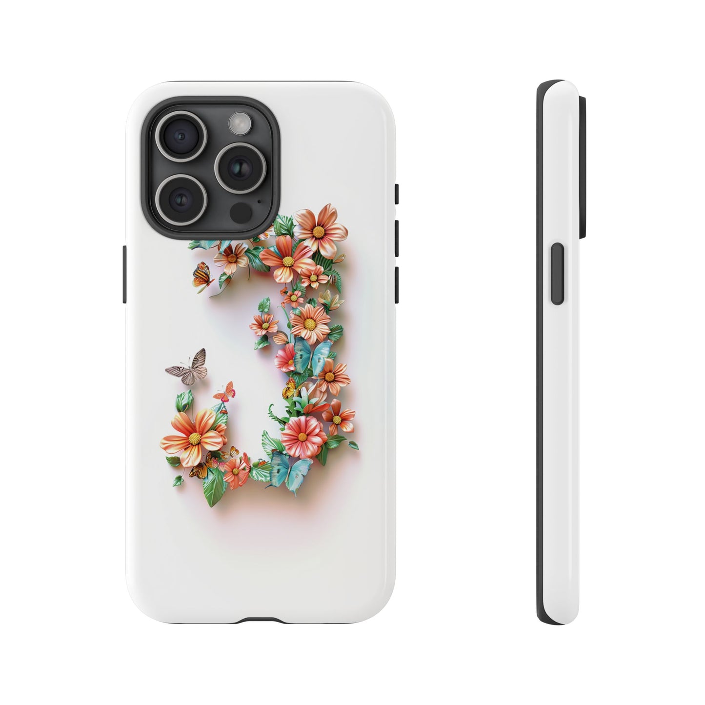 Floral Letter J Phone Case β Personalized Aesthetic Cover for iPhone, Samsung & Google Pixel