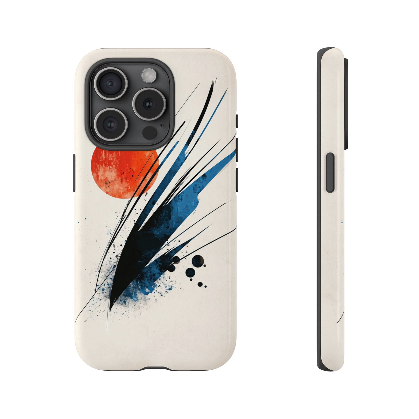 Zen Burst – Minimal Abstract Ink Stroke Phone Case for iPhone, Samsung & Pixel