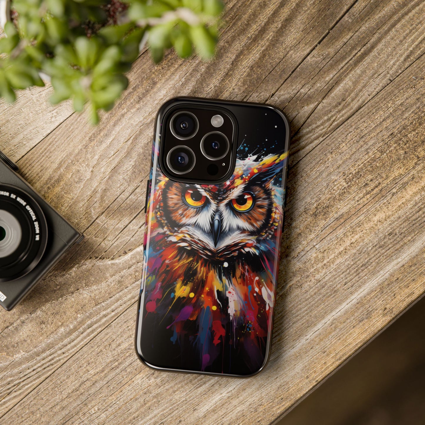 Colorful Owl Print Phone Case - iPhone, Samsung & Google Pixel Cover - Artistic Phone Case, Bird Lover Gift