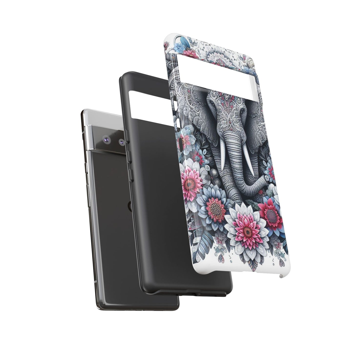 Regal Mandala Elephant Mobile Cover – Ornate Floral Art