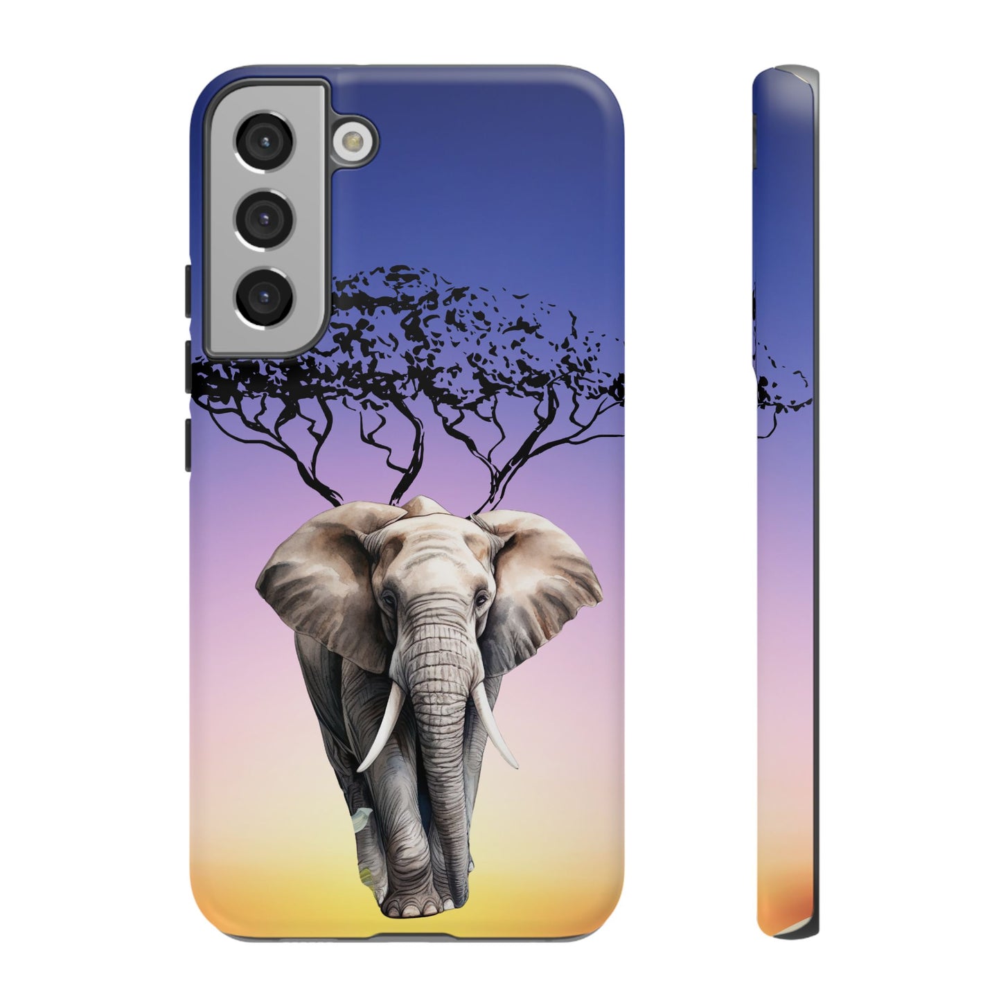 Surreal Elephant Tree Mobile Cover – Dreamy Sunset Fantasy