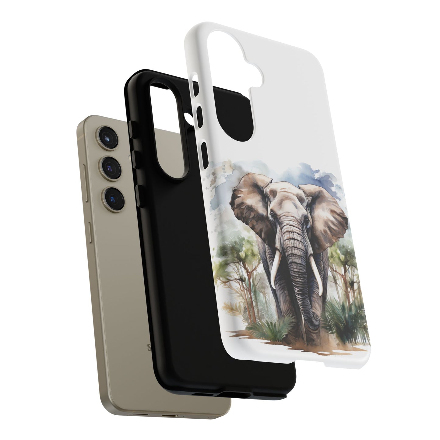 Majestic Watercolor Elephant Mobile Cover – Artistic Wildlife Design