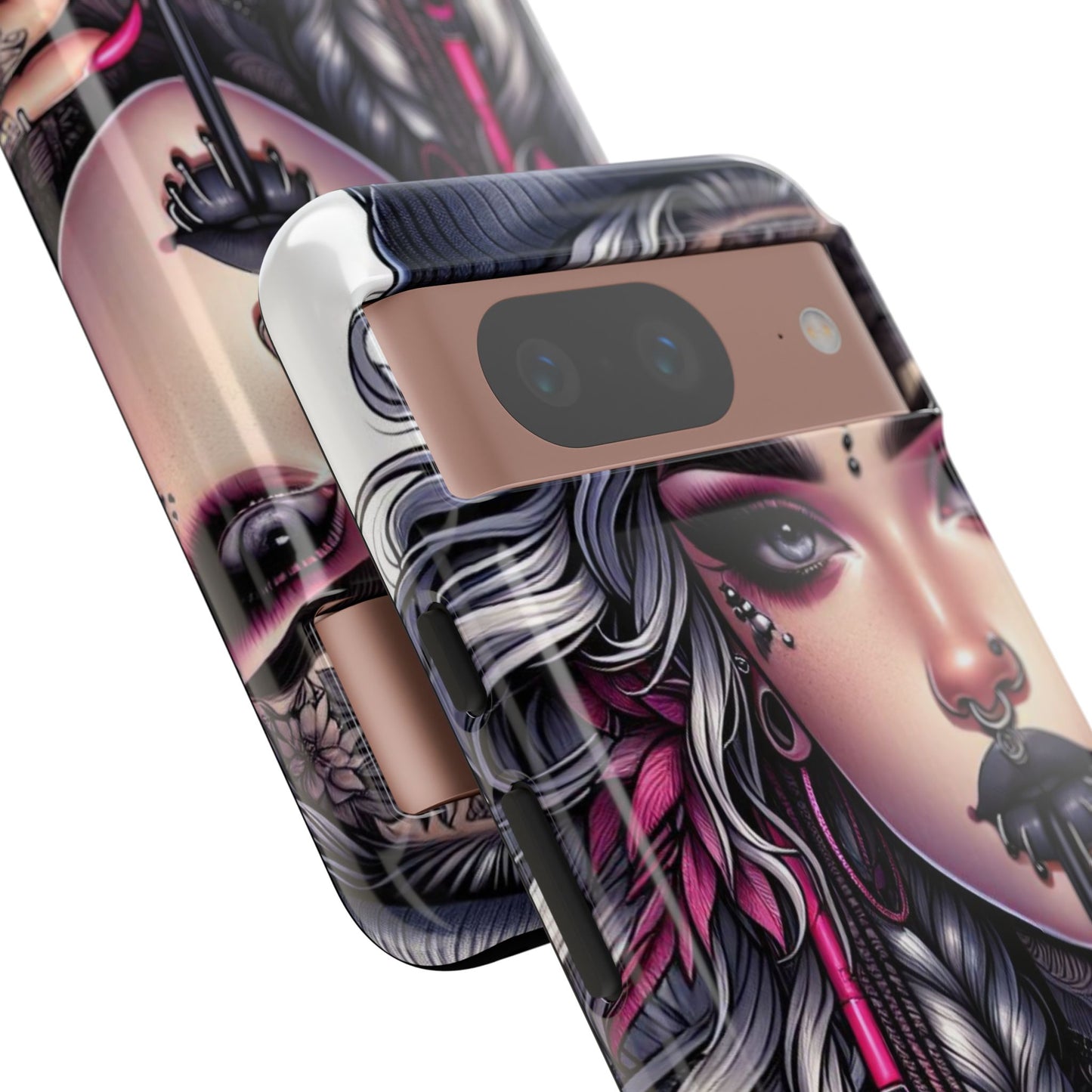 Icy Rebel – Silver Dreads & Edgy Street Chic Mobile Cover