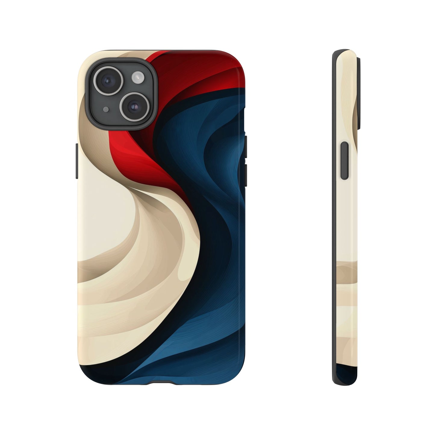 Crimson Current – Flowing Abstract Wave Phone Case for iPhone, Samsung & Pixel