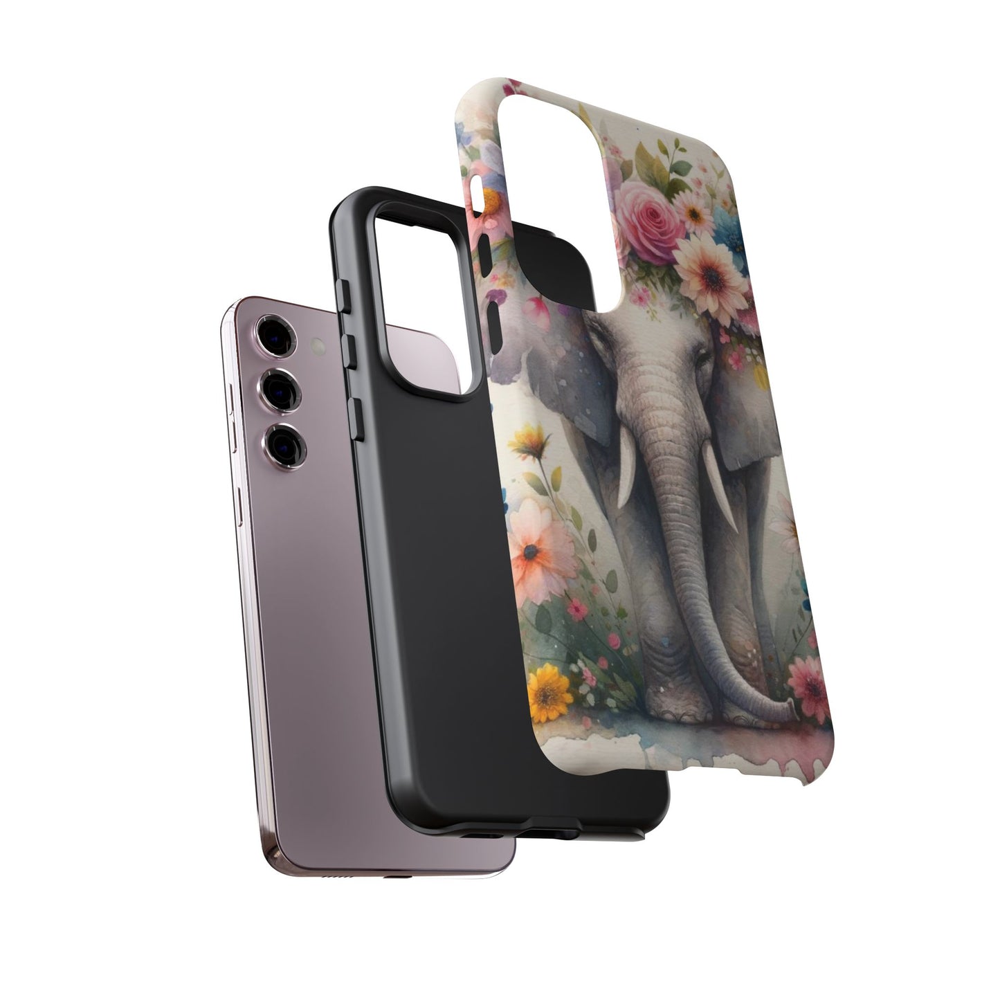 Watercolor Floral Elephant Mobile Cover – Dreamy Artistic Design