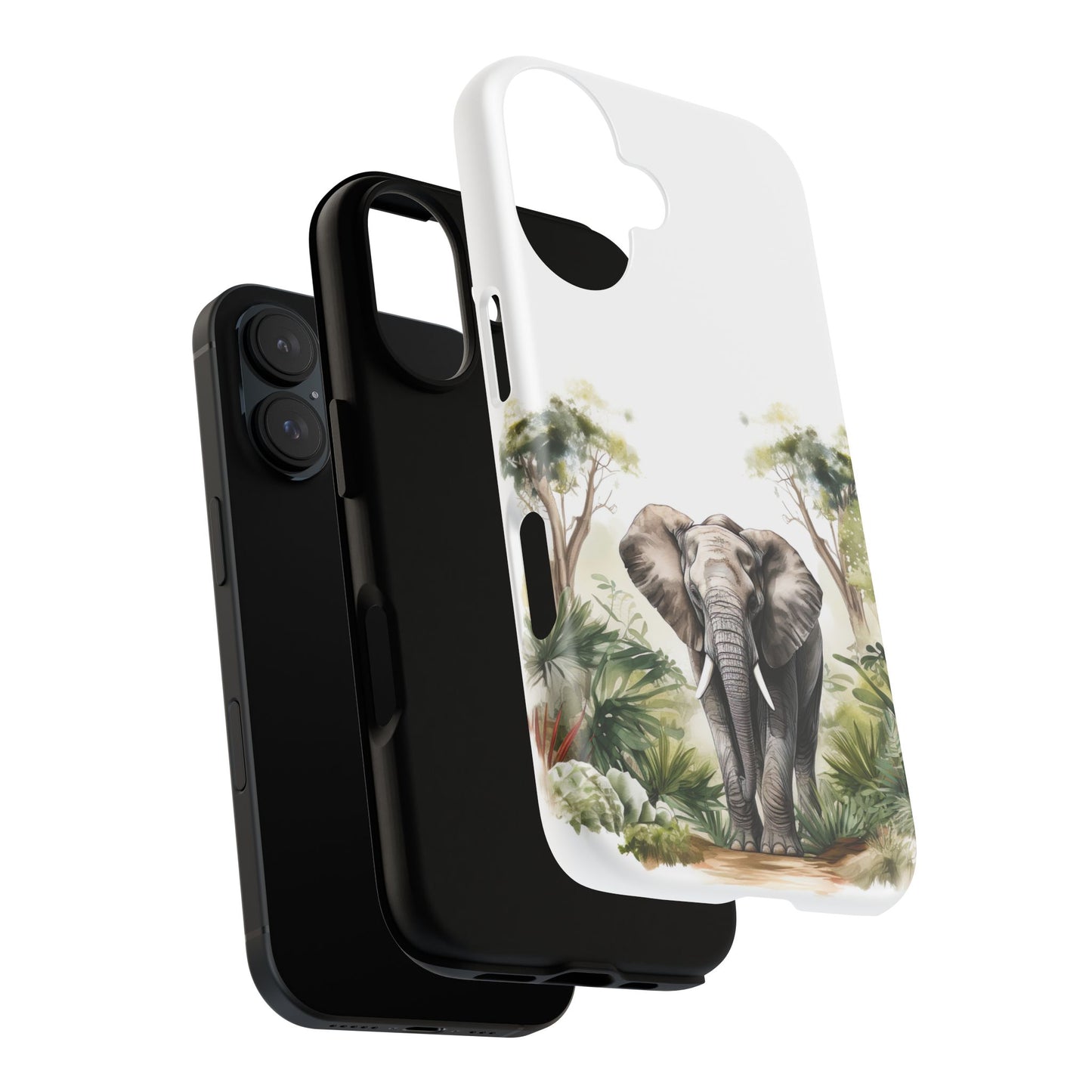 Serene Jungle Elephant Mobile Cover – Watercolor Wildlife Design
