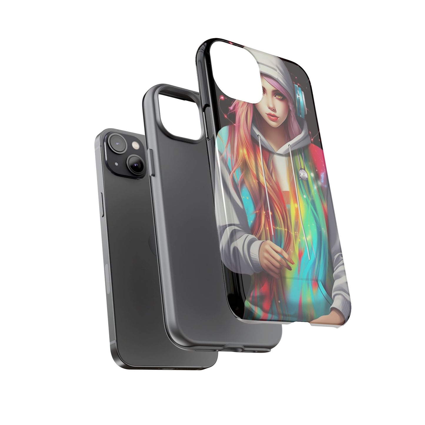 Anime Girl Phone Case - Cute Aesthetic Cover for iPhone, Samsung & Google Pixel, Girly Phone Case, Kawaii Phone Case, Anime Lover Gift