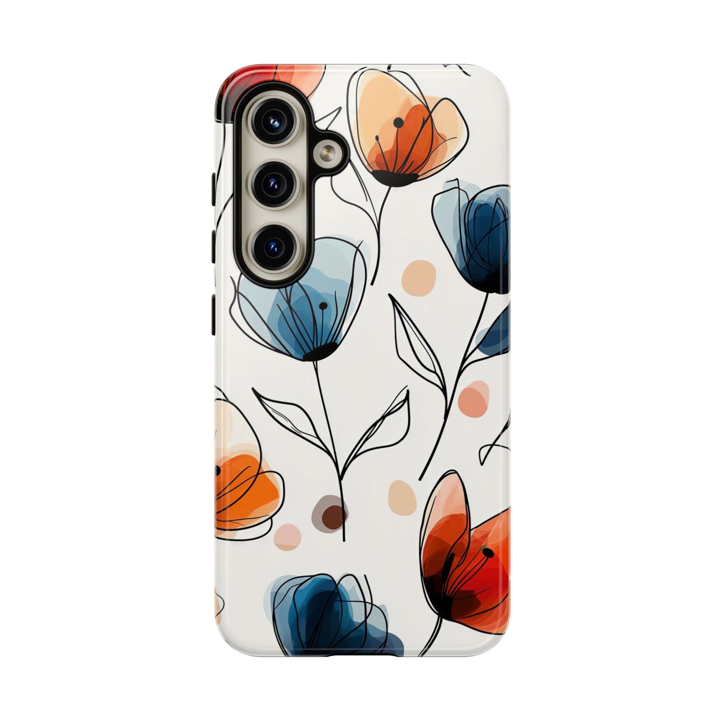 Minimal Floral Phone Case for iPhone, Samsung & Pixel | Watercolor Abstract Flower Print | Soft Matte Finish