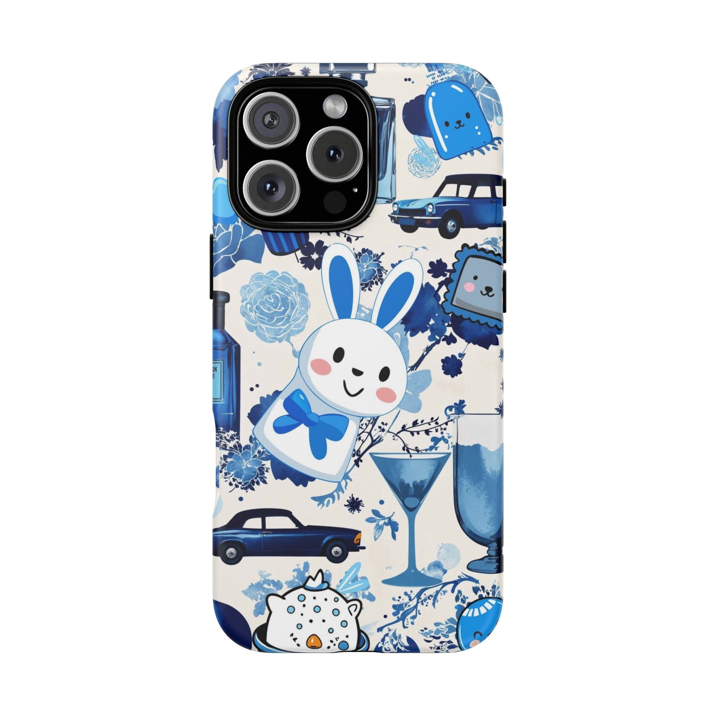 Blue Bunny & Car Themed Phone Case