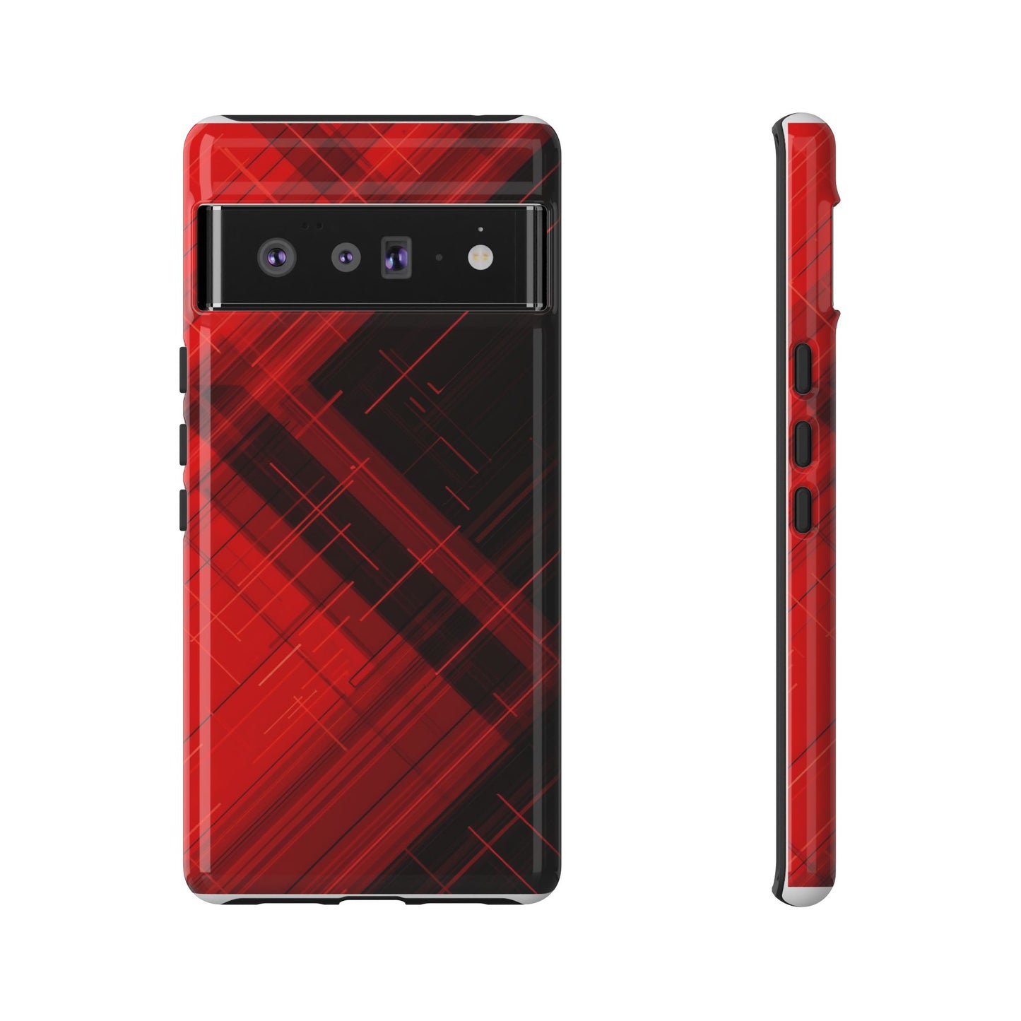 Abstract Red and Black Geometric Pattern