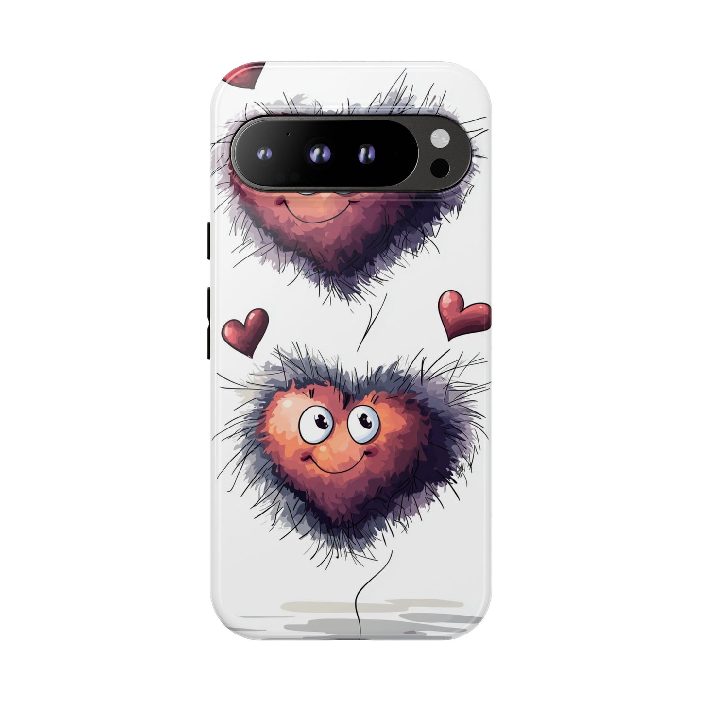 Fuzzy Love Hearts - Cute Anime Phone Case for iPhone, Samsung, Google Pixel