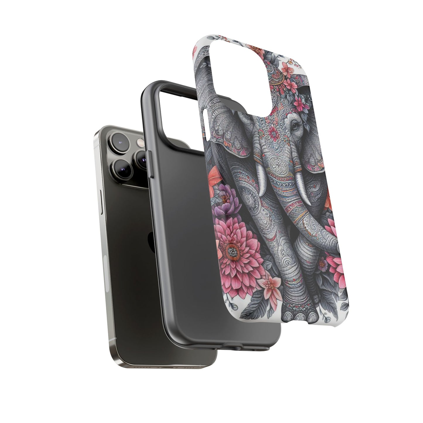 Bohemian Floral Elephant Mobile Cover – Intricate Mandala Art