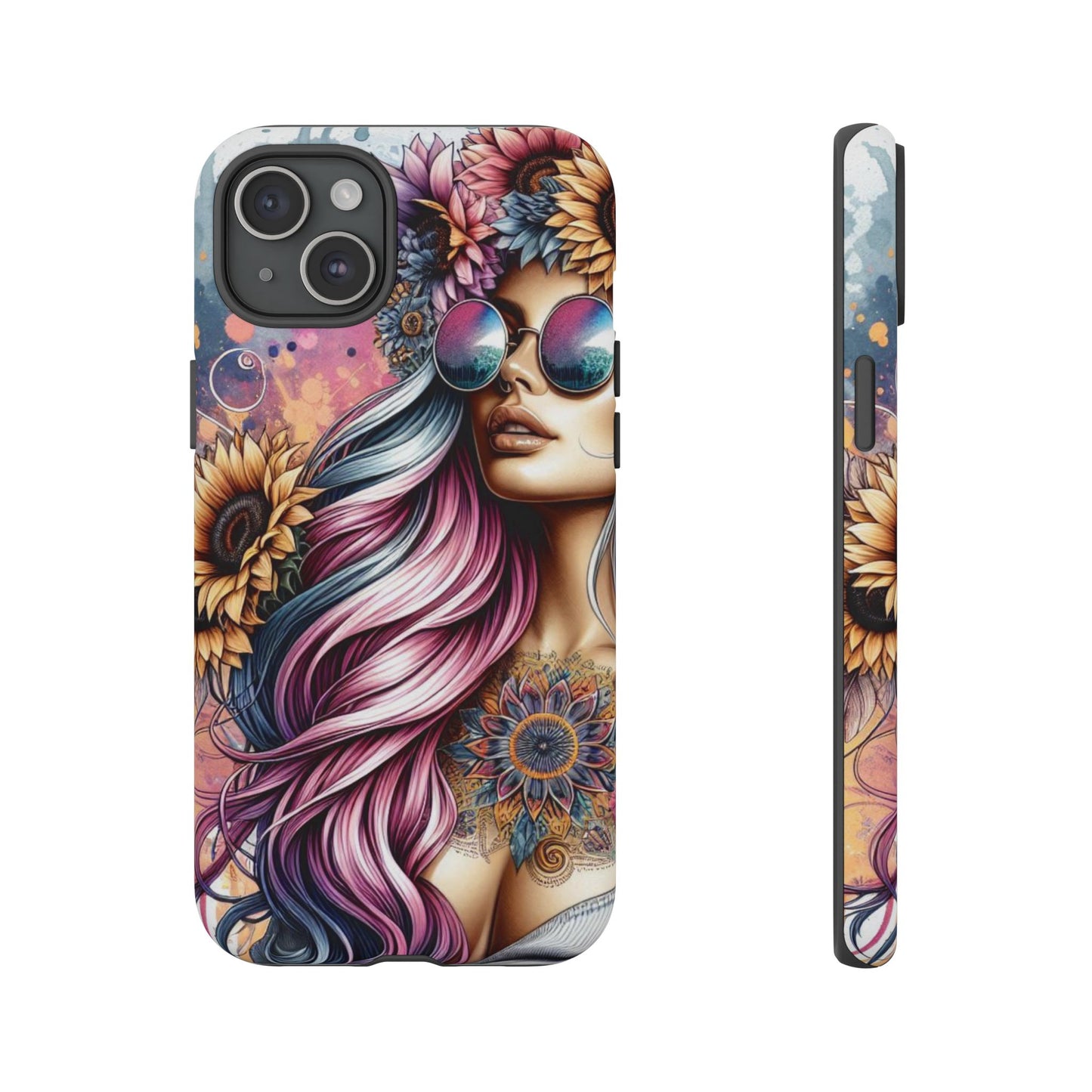 Bohemian Sunflower Queen – Retro Floral Fantasy Mobile Cover