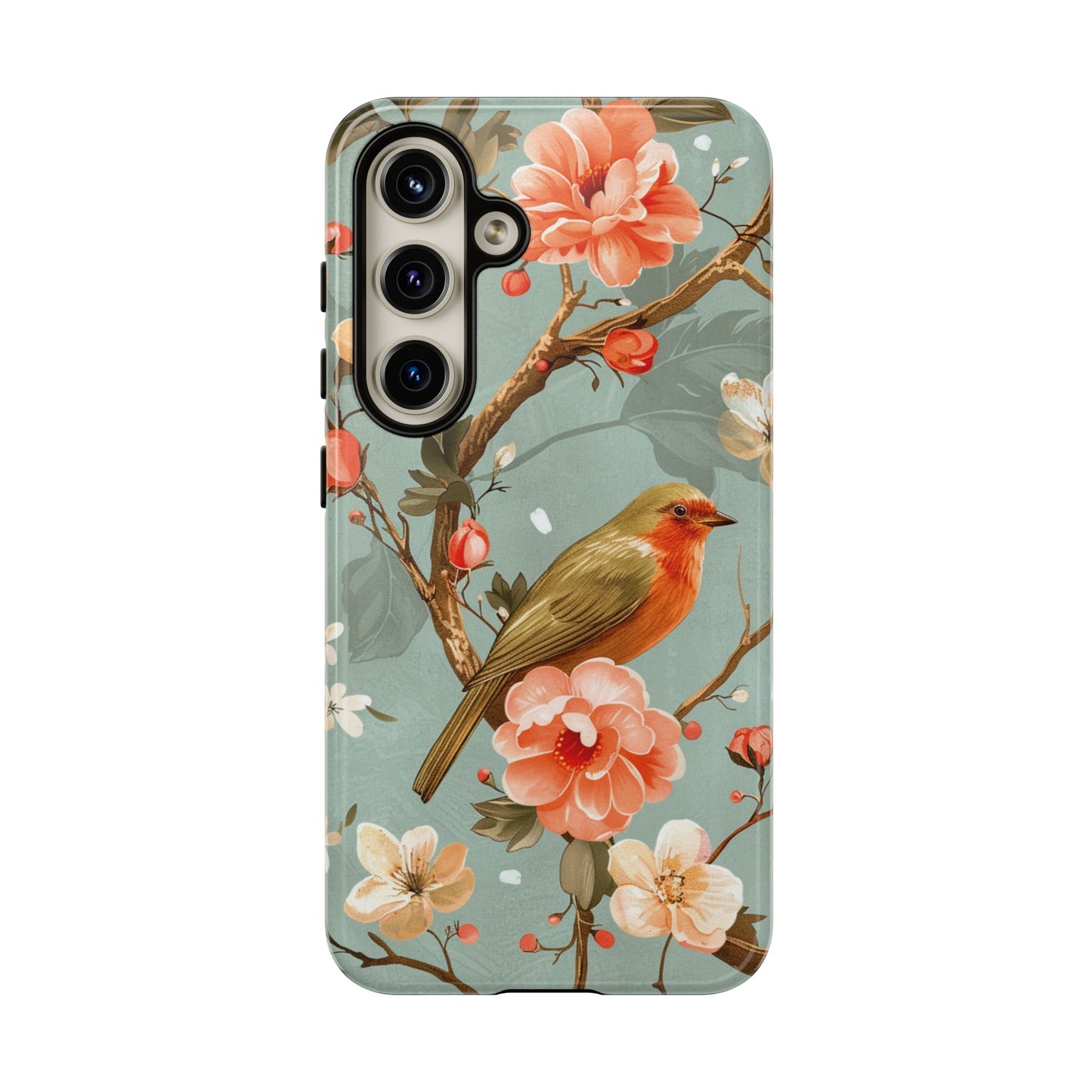 Floral Bird Phone Case - Elegant Nature-Inspired Cover for iPhone, Samsung & Google Pixel
