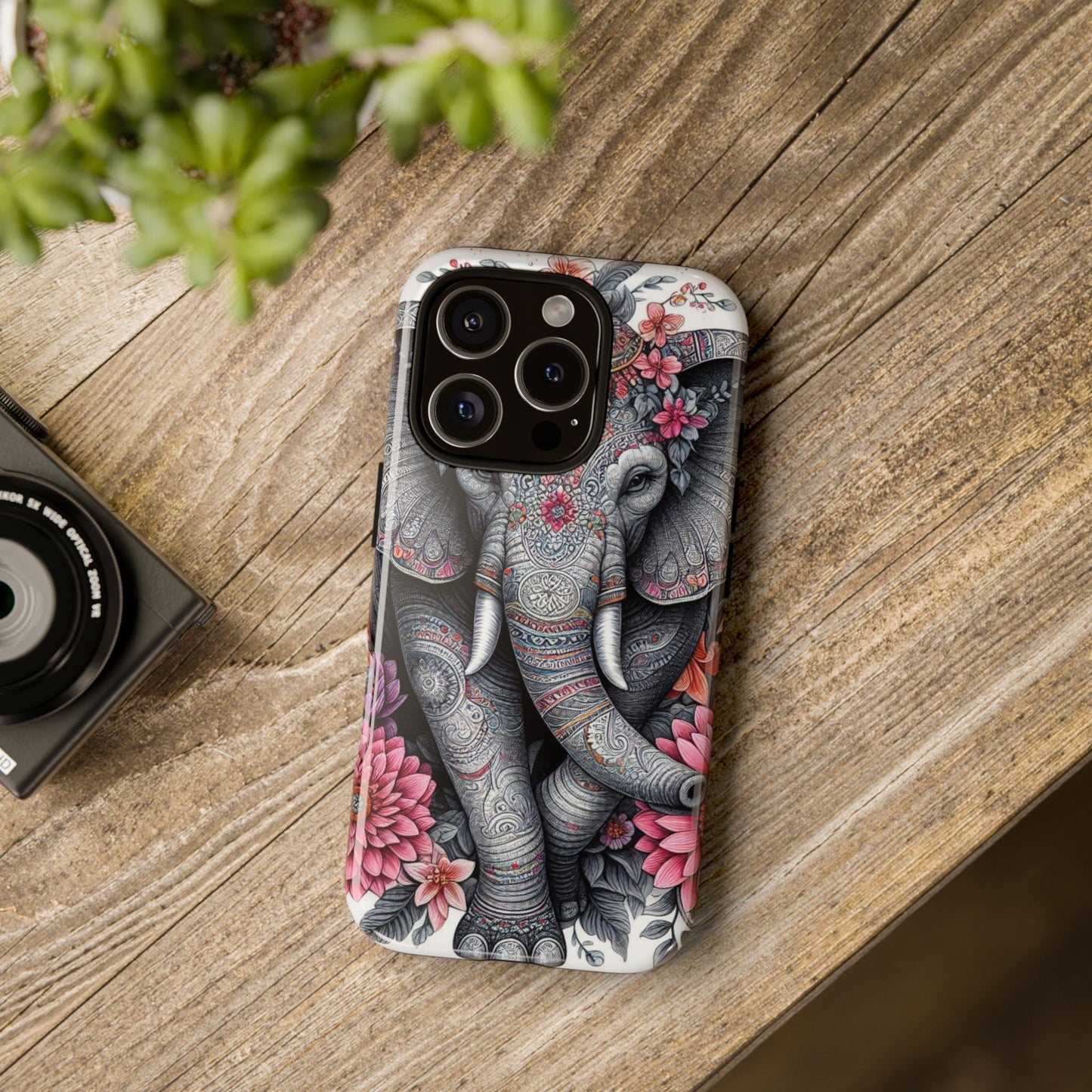 Bohemian Floral Elephant Mobile Cover – Intricate Mandala Art