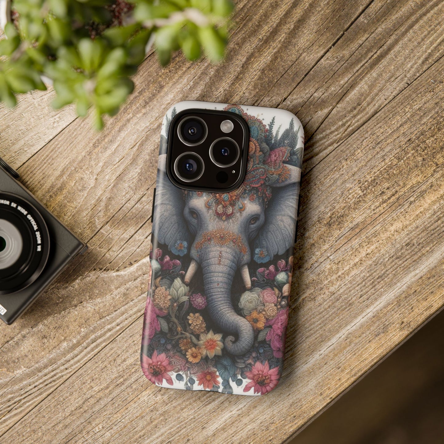 Regal Ornate Elephant Mobile Cover – Majestic Bohemian Art