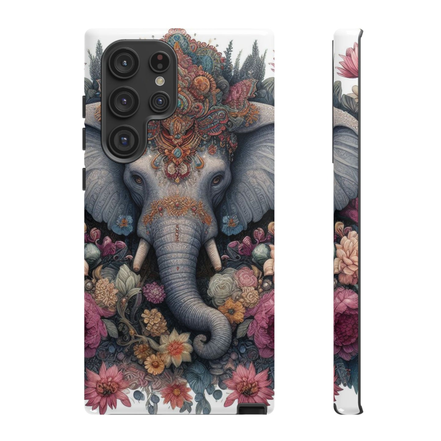Regal Ornate Elephant Mobile Cover – Majestic Bohemian Art