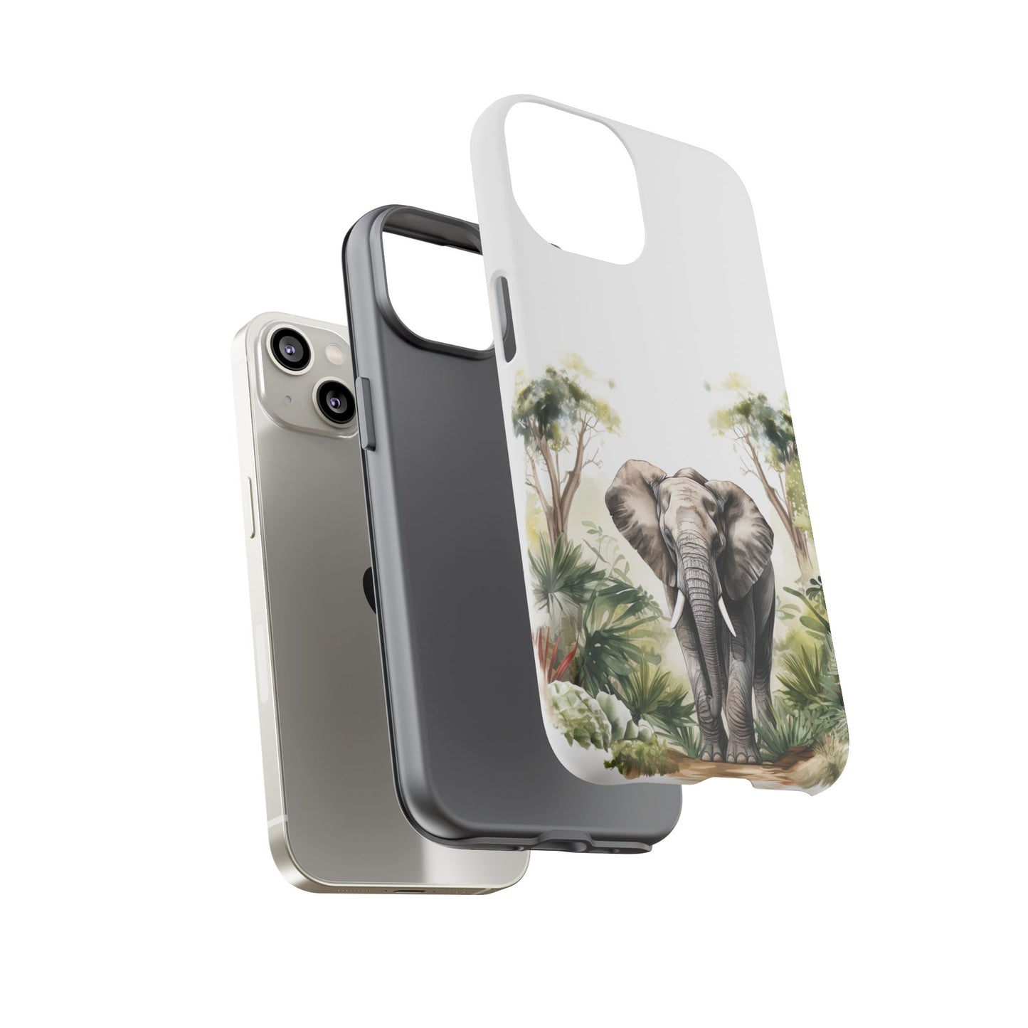 Serene Jungle Elephant Mobile Cover – Watercolor Wildlife Design