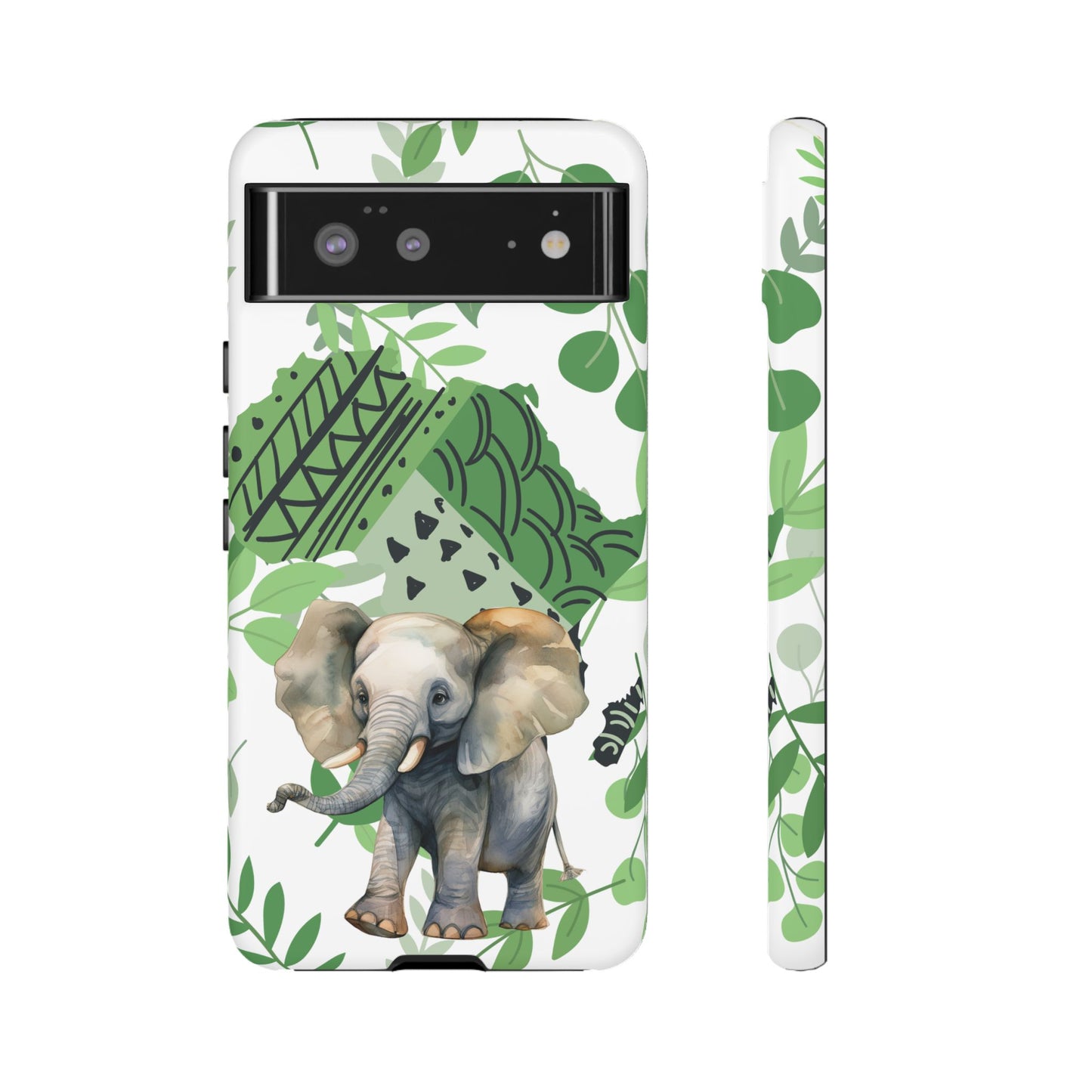 Playful Baby Elephant Mobile Cover – Tropical Boho Art