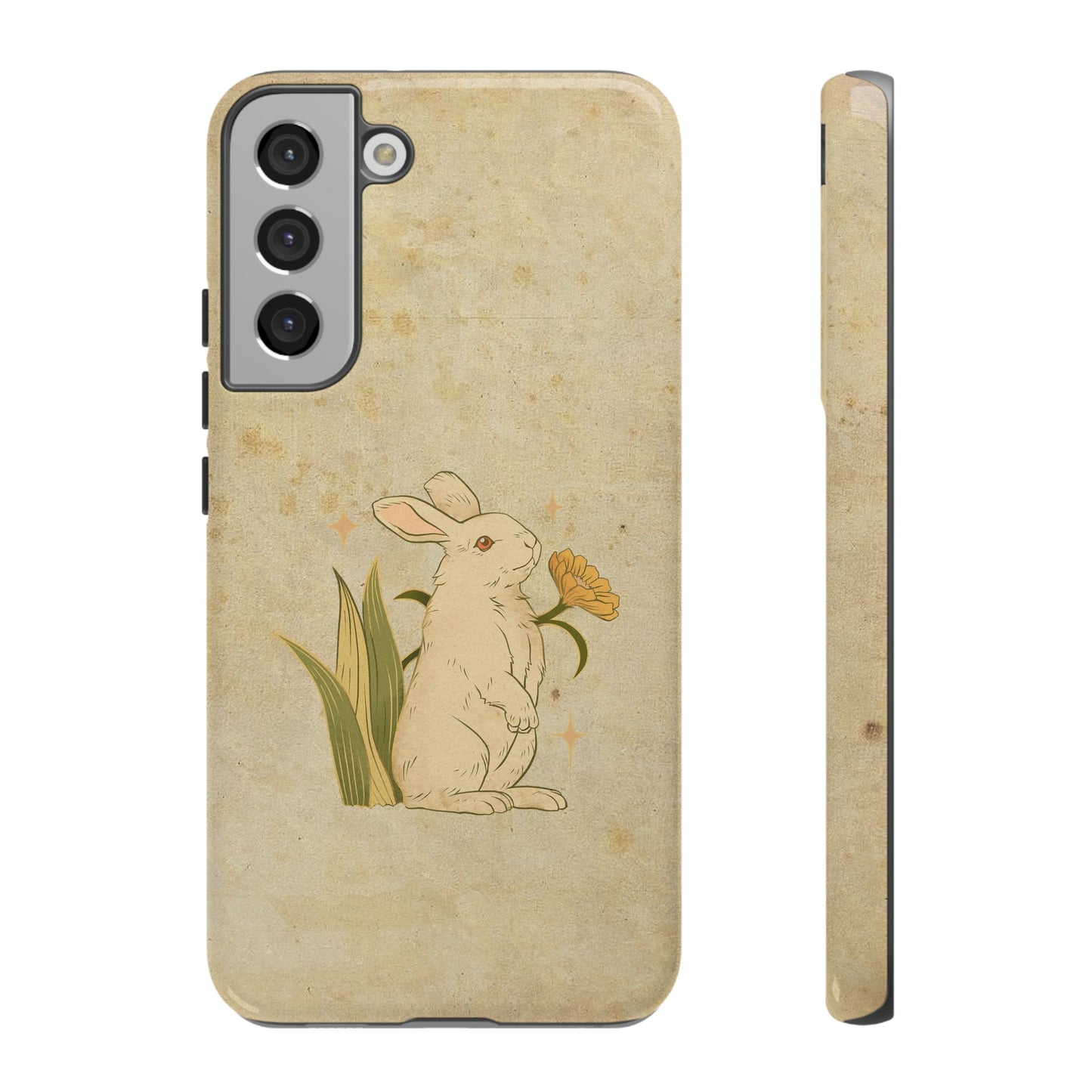 Minimal Vintage Rabbit Phone Case β Aesthetic Beige Bunny Cover for iPhone, Samsung & Pixel