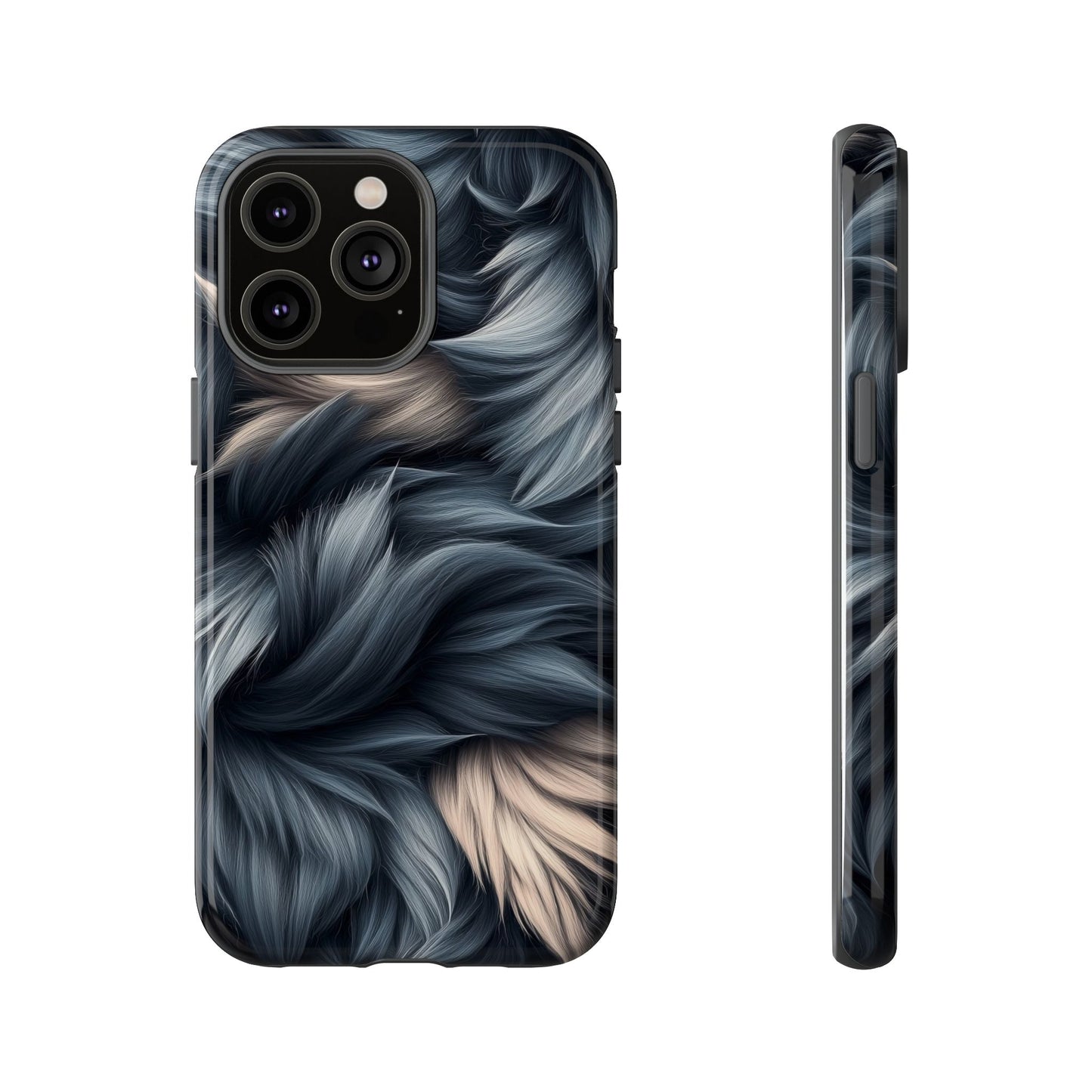 Midnight Wolf β Deep Silver & Purple Fur Phone Case for iPhone, Pixel & Samsung