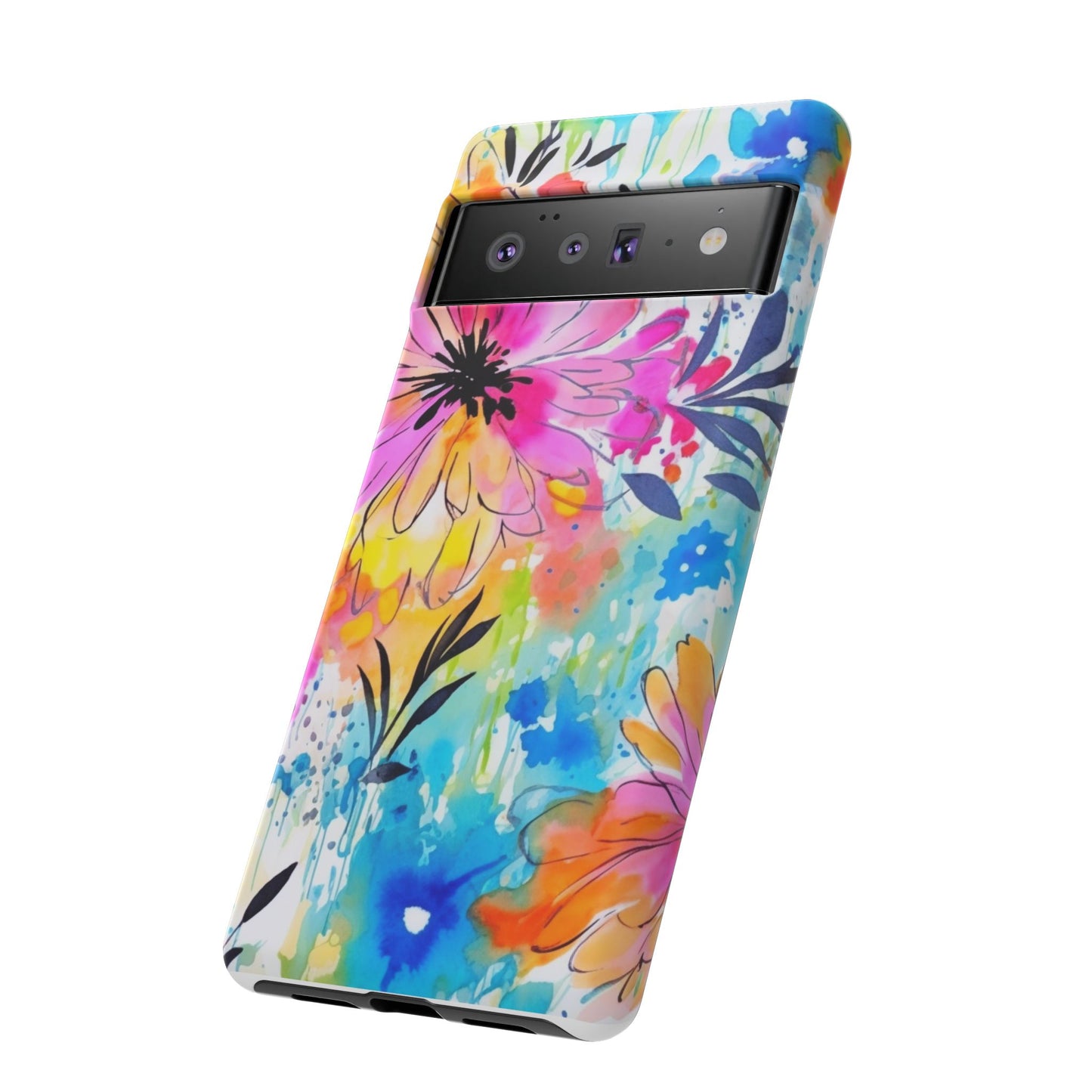Abstract Watercolor Bloom Phone Case – Expressive & Vibrant