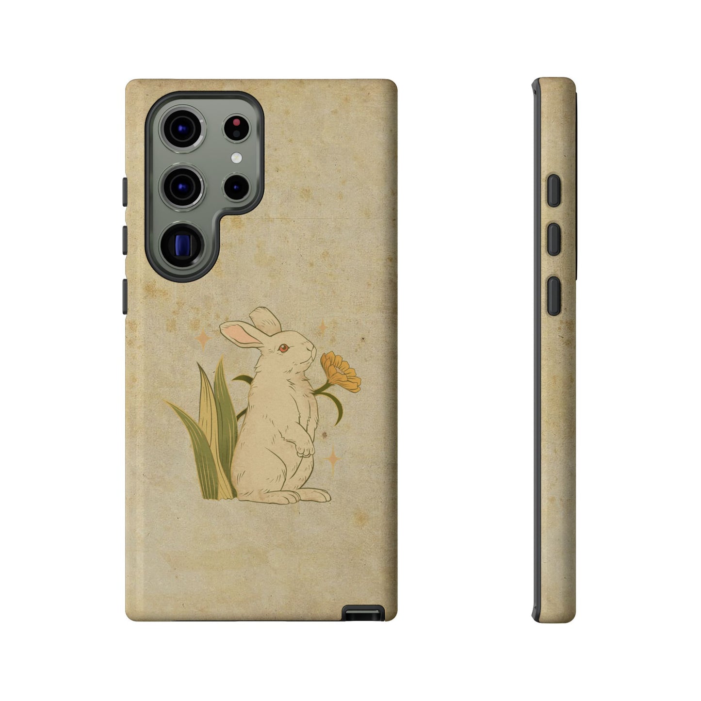 Minimal Vintage Rabbit Phone Case β Aesthetic Beige Bunny Cover for iPhone, Samsung & Pixel