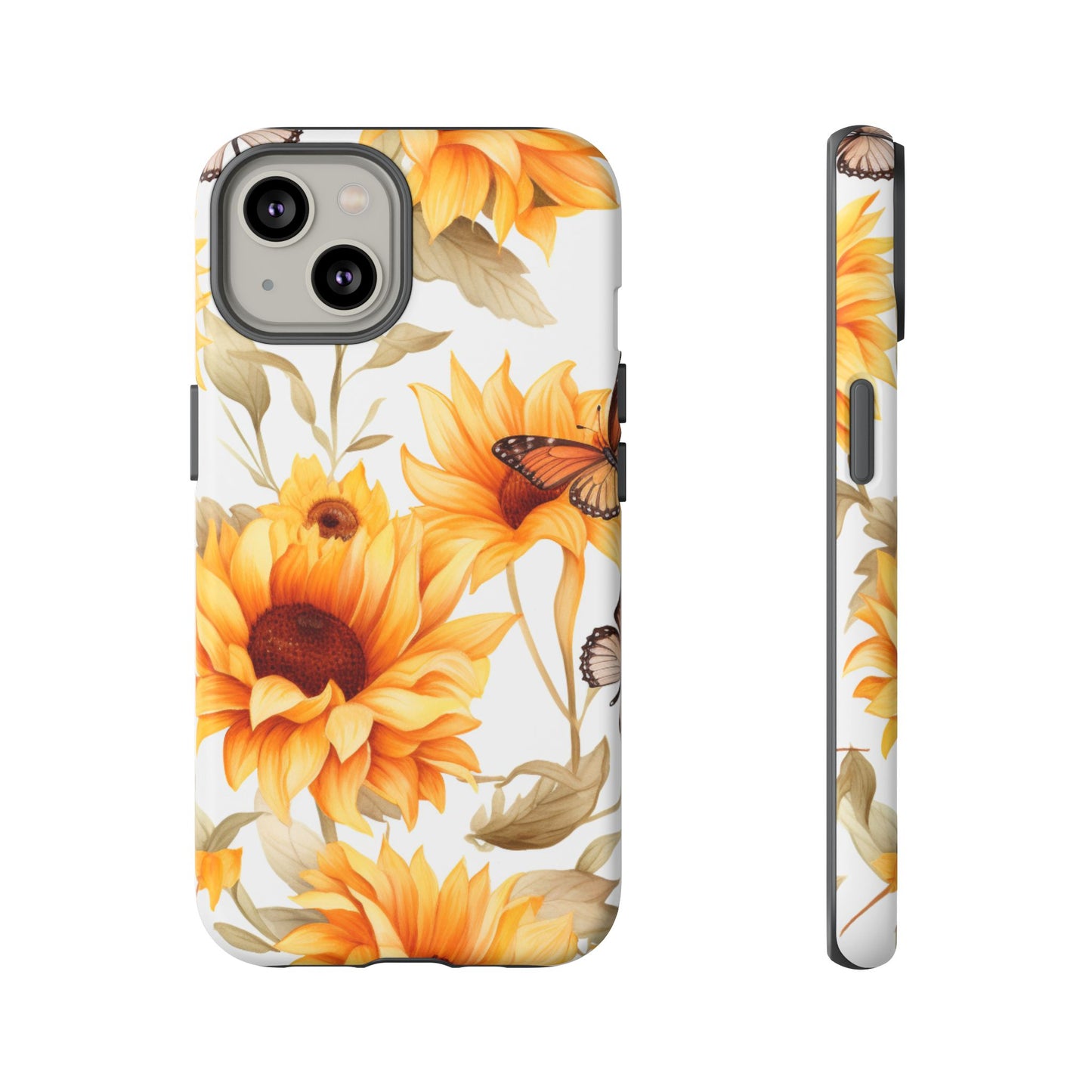 Sunflower & Butterfly Aesthetic Mobile Case – Bright & Nature-Inspired
