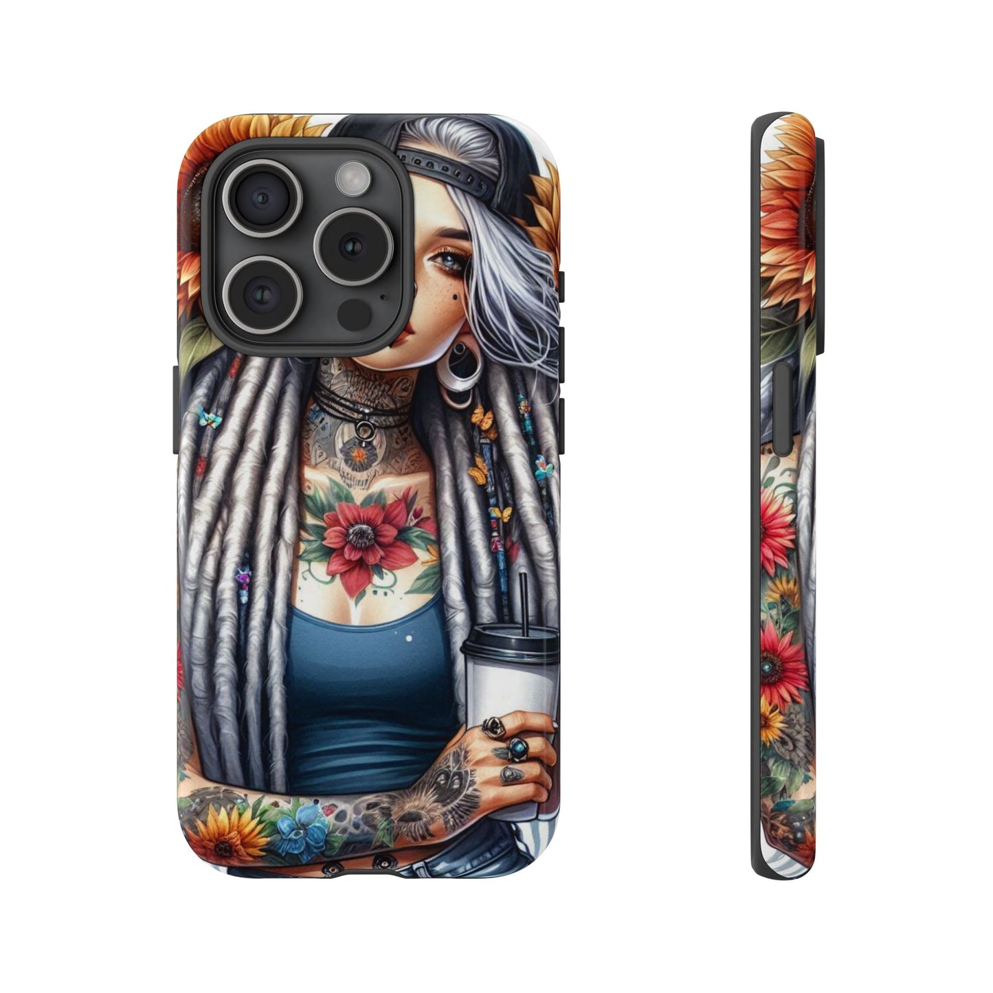 Sunflower Queen – Boho Rebel Tattoo Mobile Cover