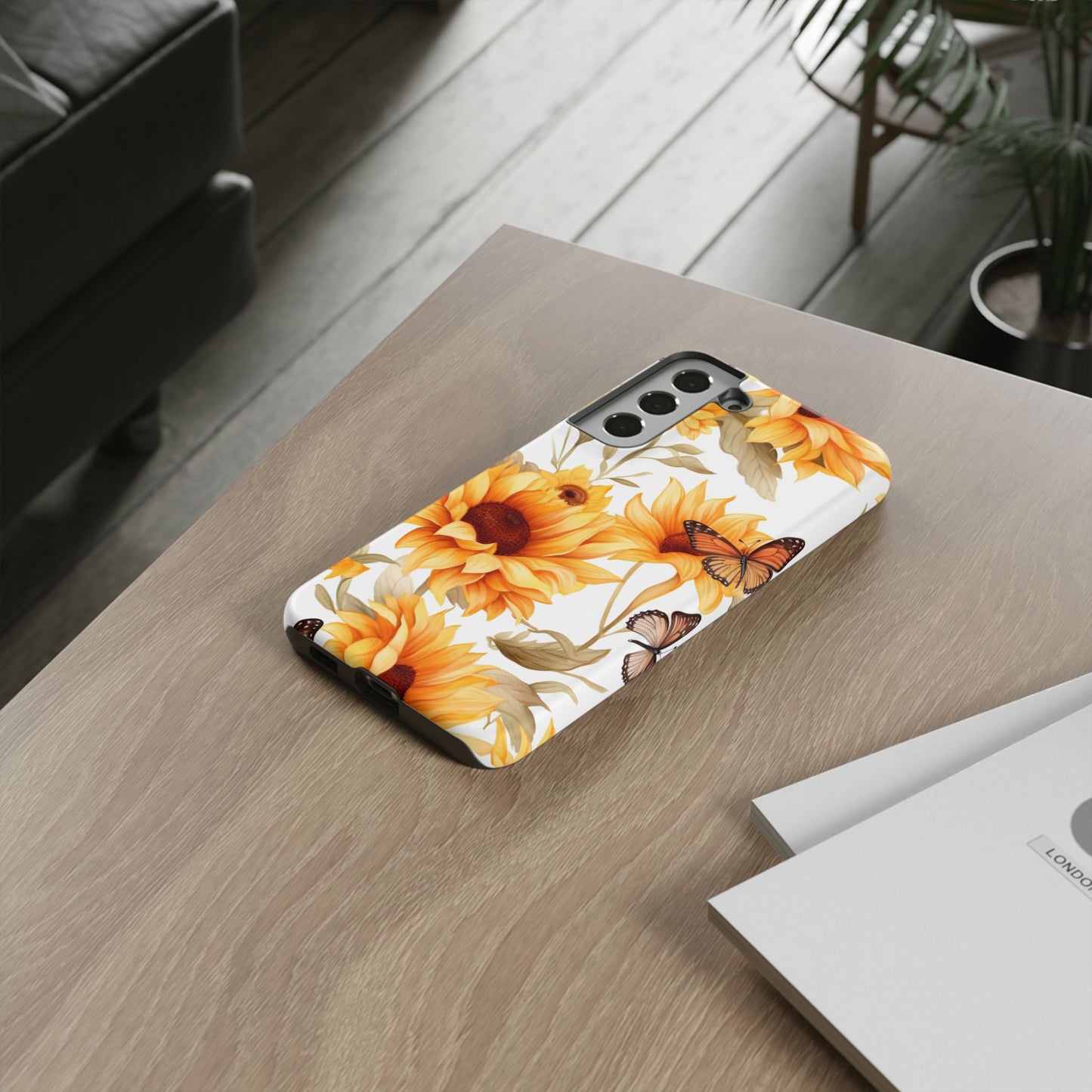 Sunflower & Butterfly Aesthetic Mobile Case – Bright & Nature-Inspired