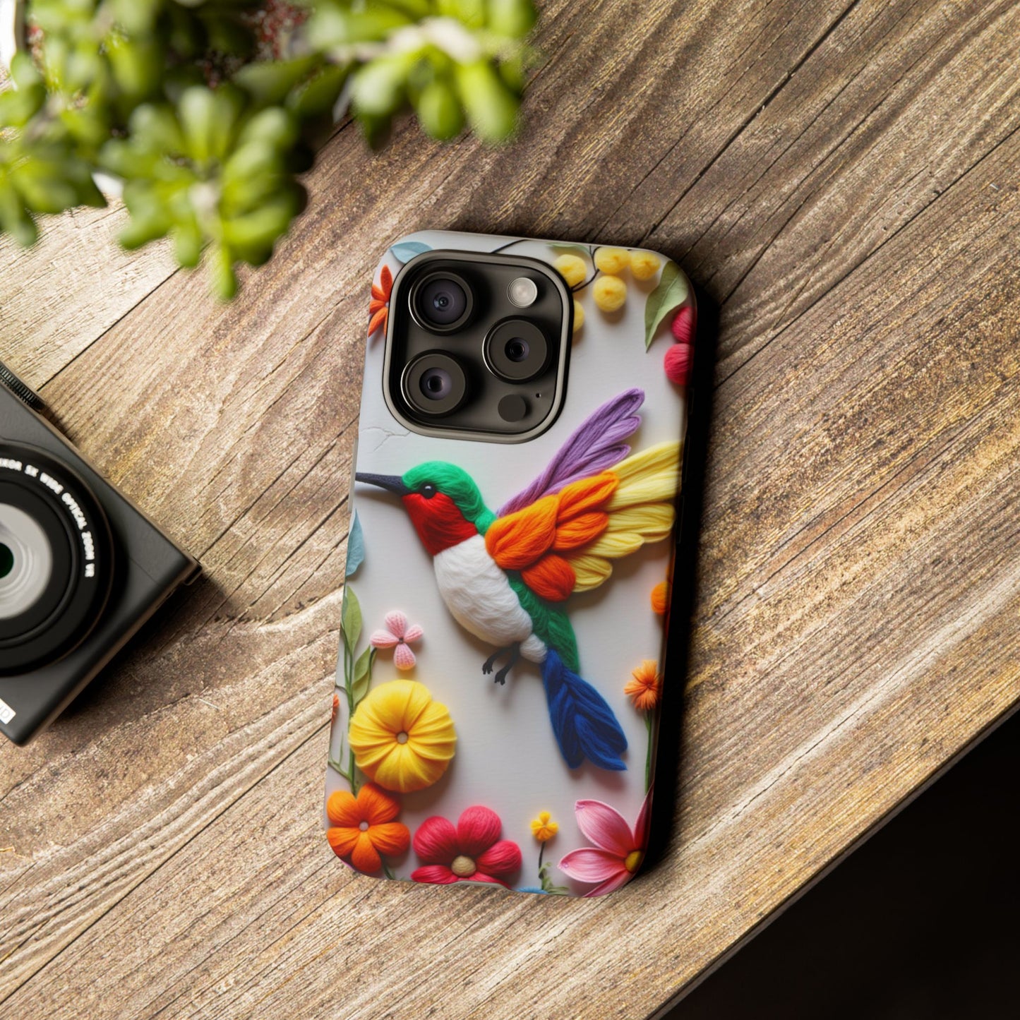 Elegant Hummingbird with Floral Mosaic Design | Nature's Artistic Vibes | iPhone 16 Pro