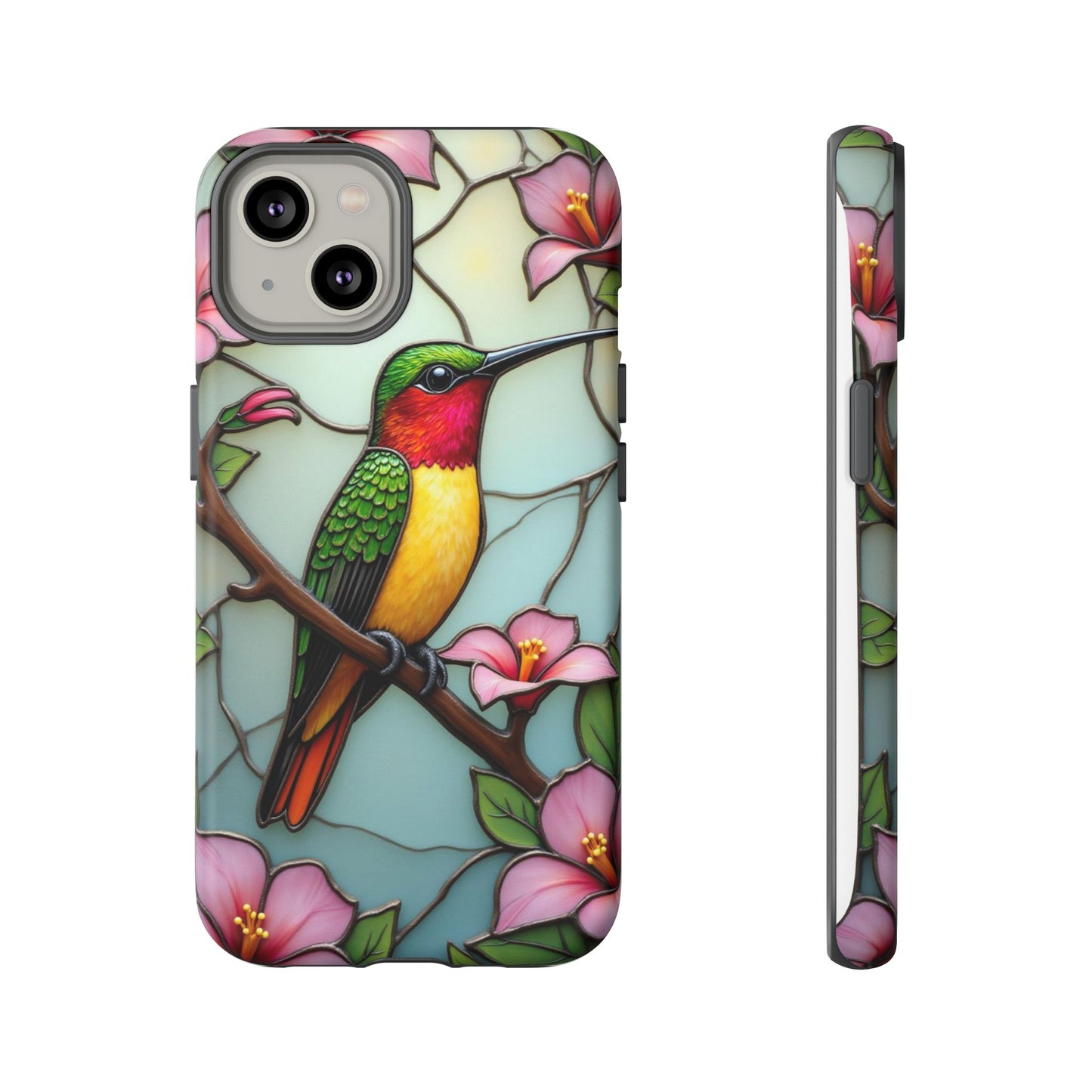 Elegant Hummingbird with Floral Mosaic | Artistic Nature Design