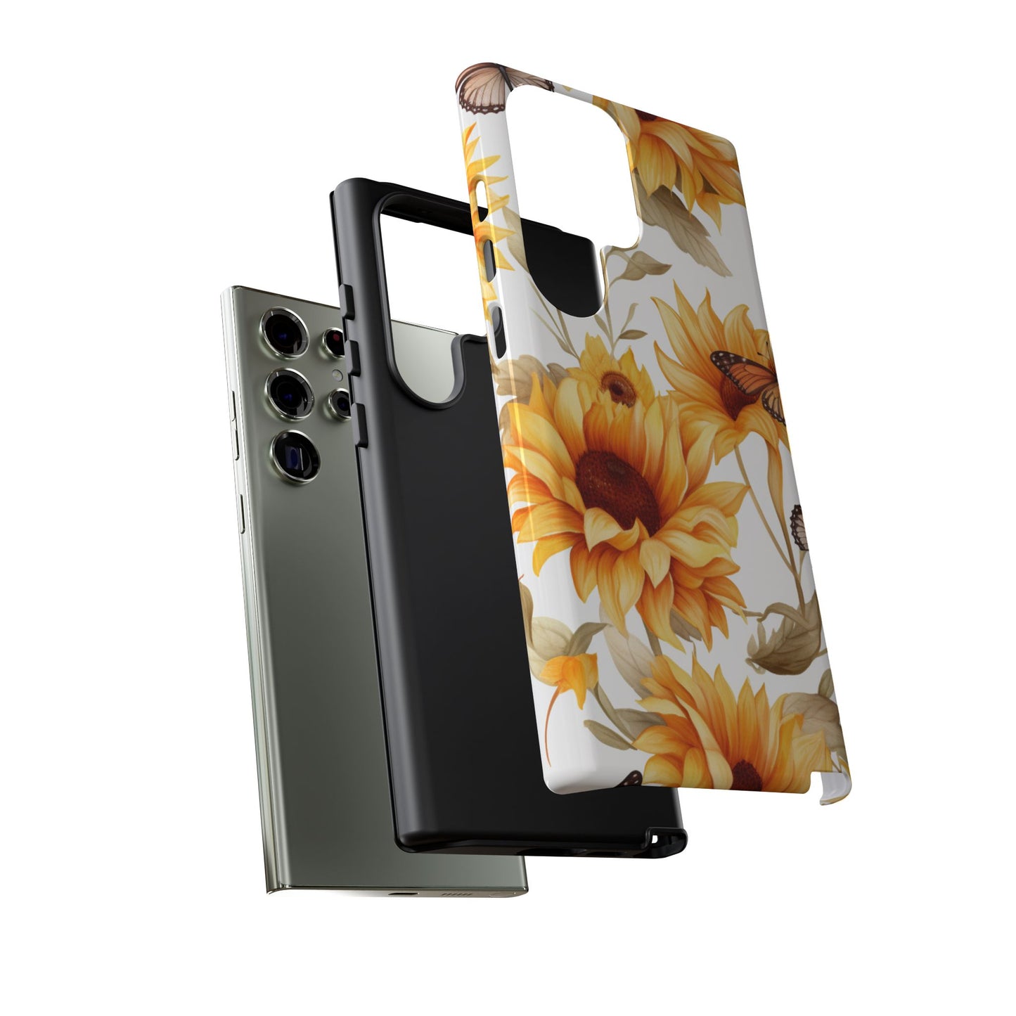 Sunflower & Butterfly Aesthetic Mobile Case – Bright & Nature-Inspired