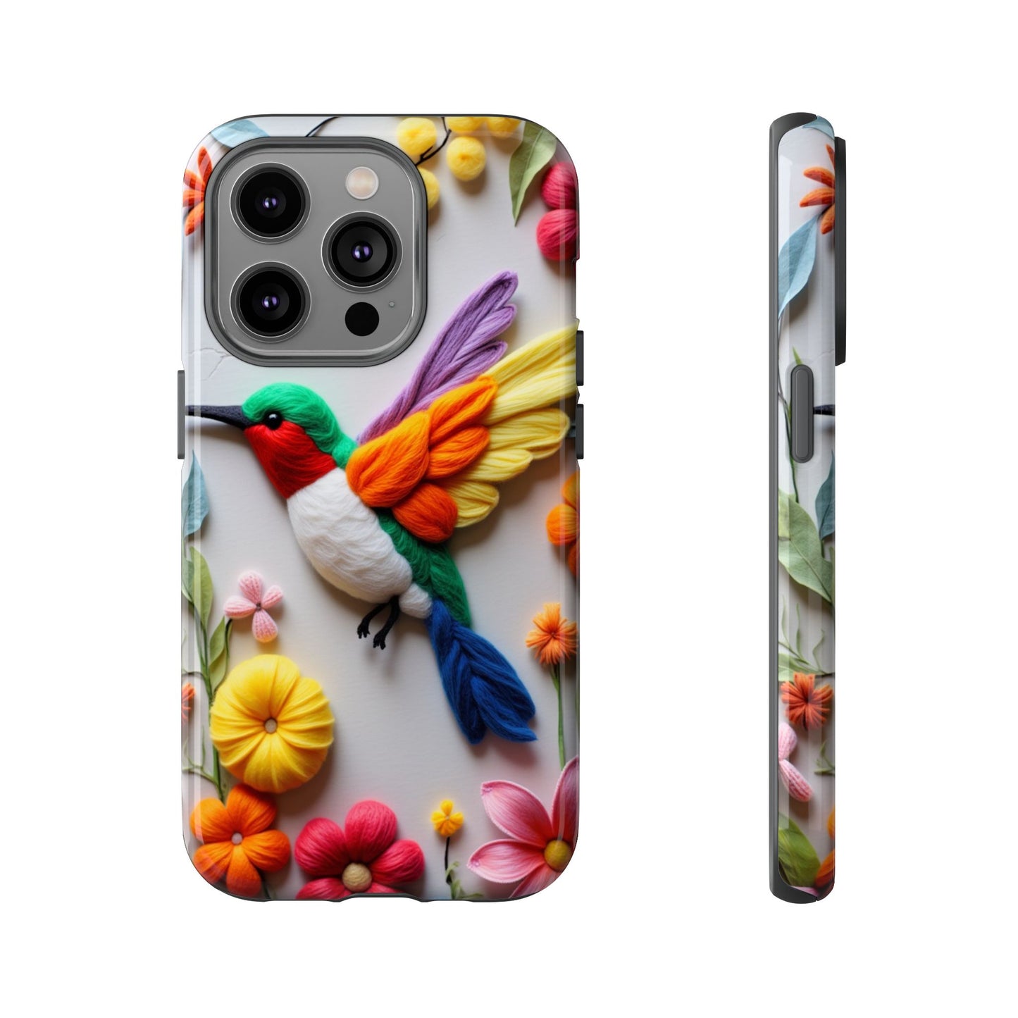 Elegant Hummingbird with Floral Mosaic Design | Nature's Artistic Vibes | iPhone 16 Pro