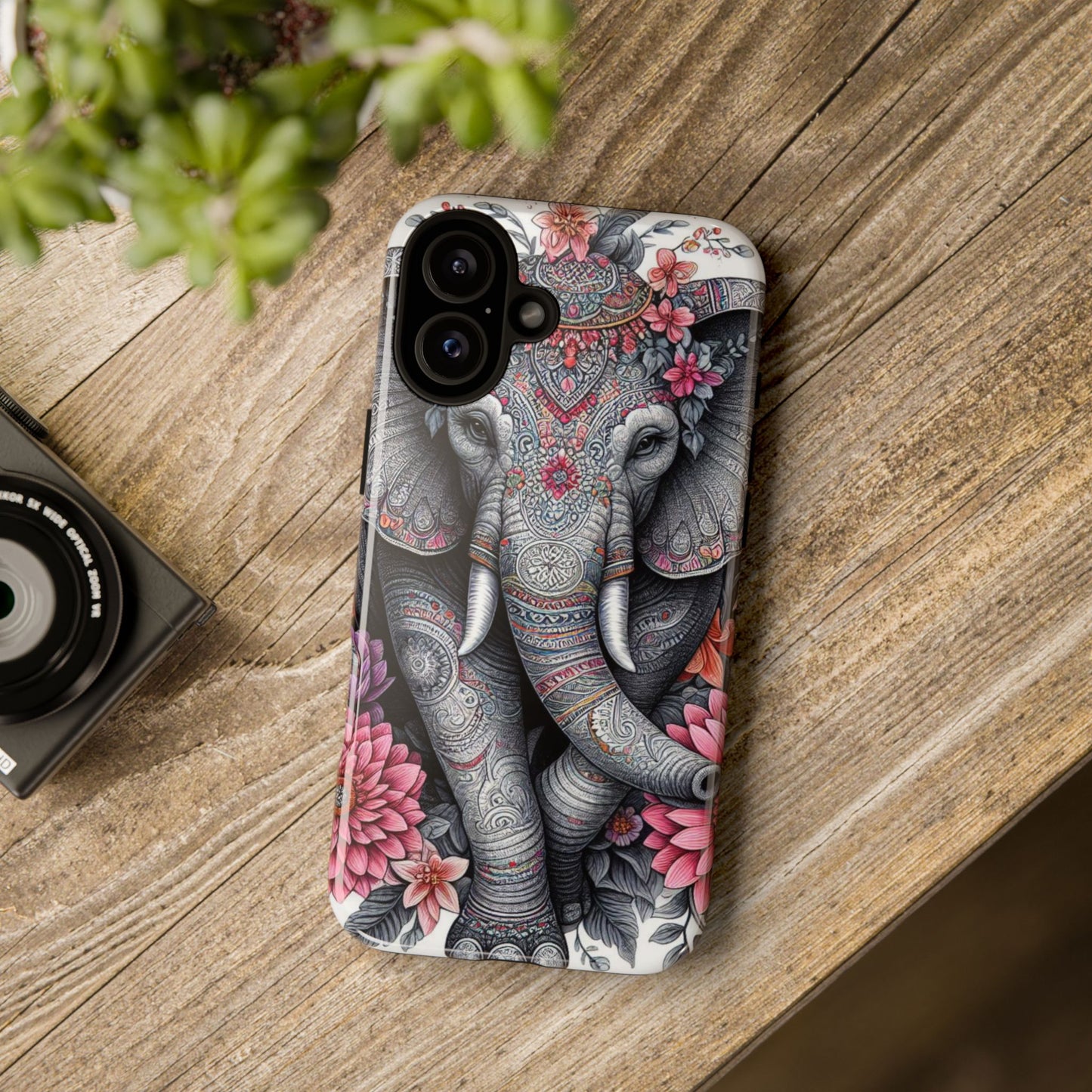 Bohemian Floral Elephant Mobile Cover – Intricate Mandala Art