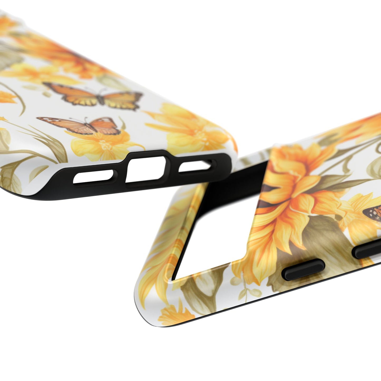 Golden Sunflower & Butterfly Phone Case – Warm & Elegant