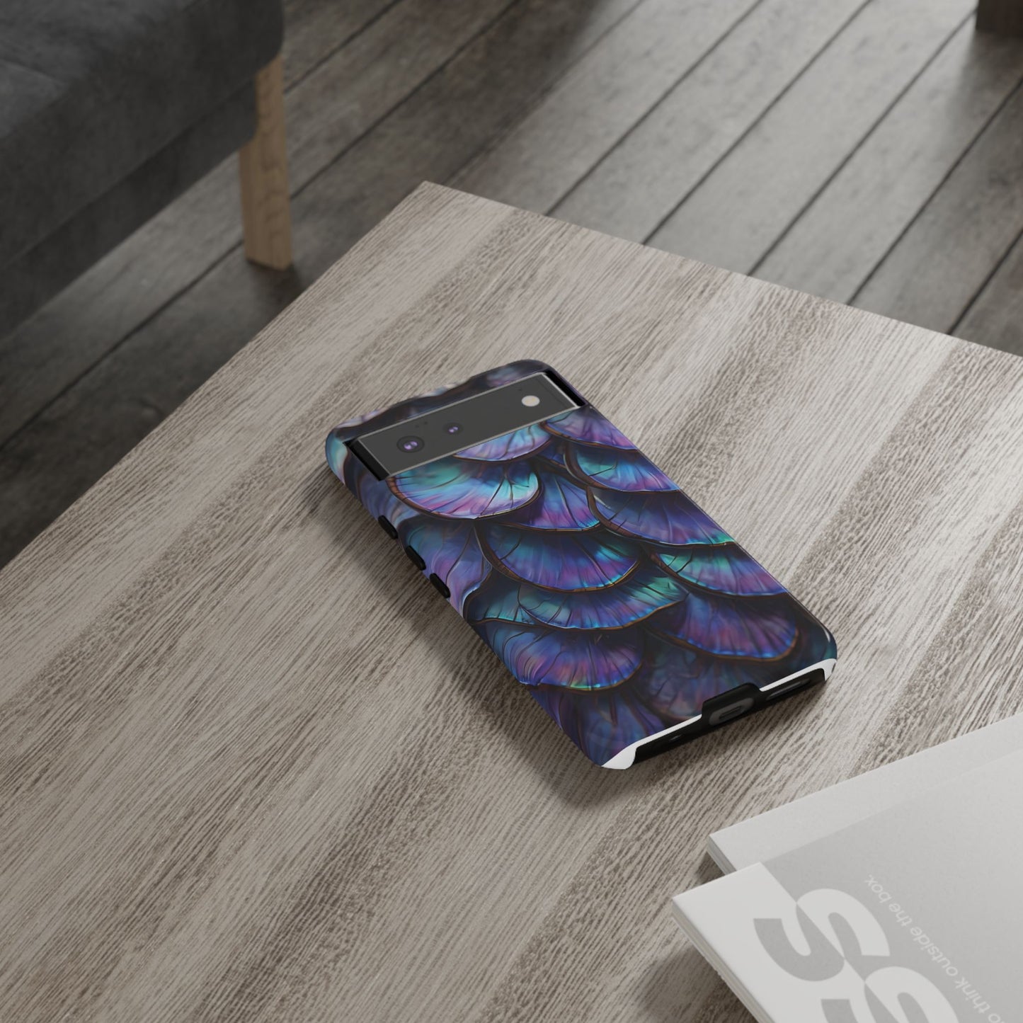 Abstract Macro Shot of Iridescent Butterfly Fish Scales Phone Case Design