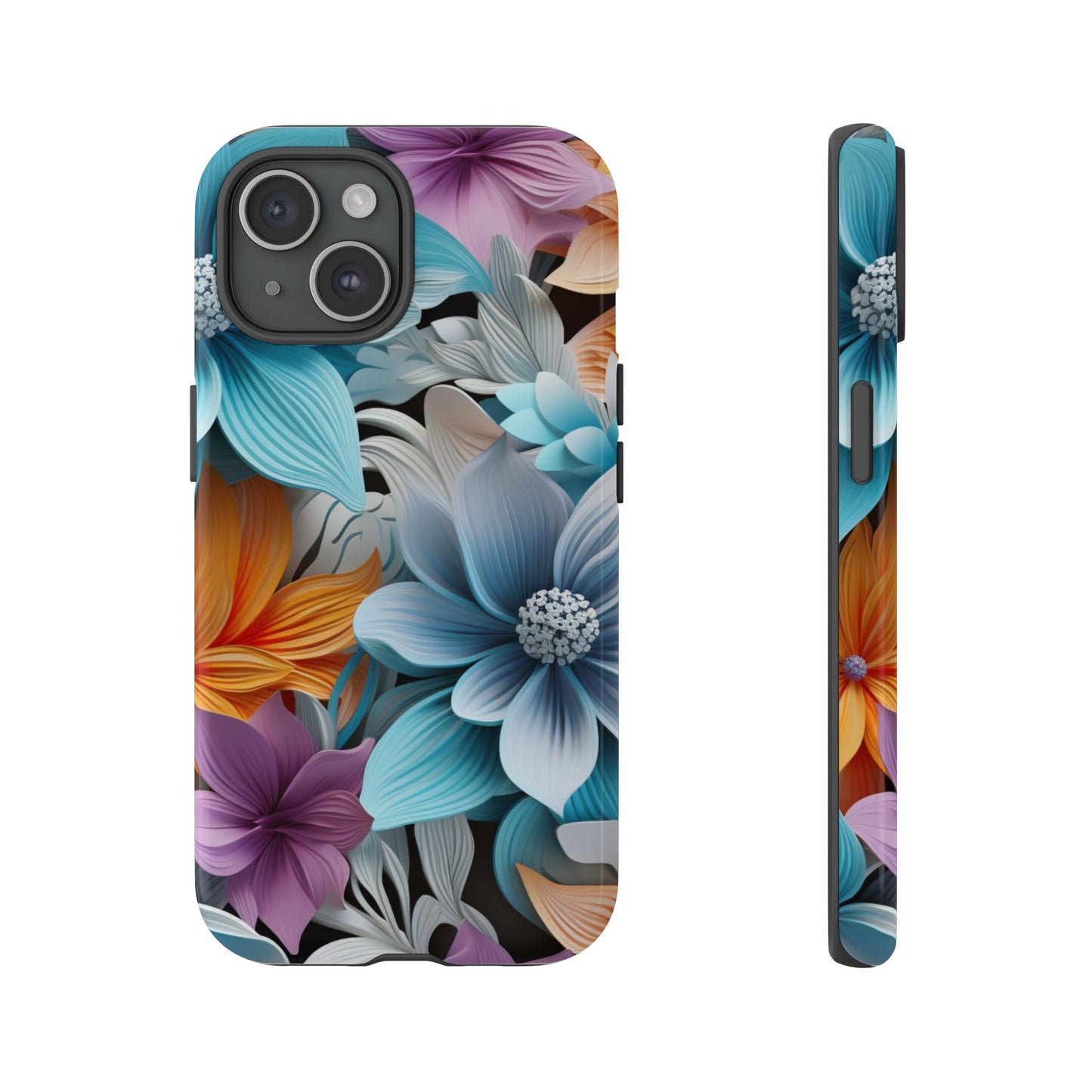 Elegant 3D Floral Bloom Mobile Case – Vivid & Artistic
