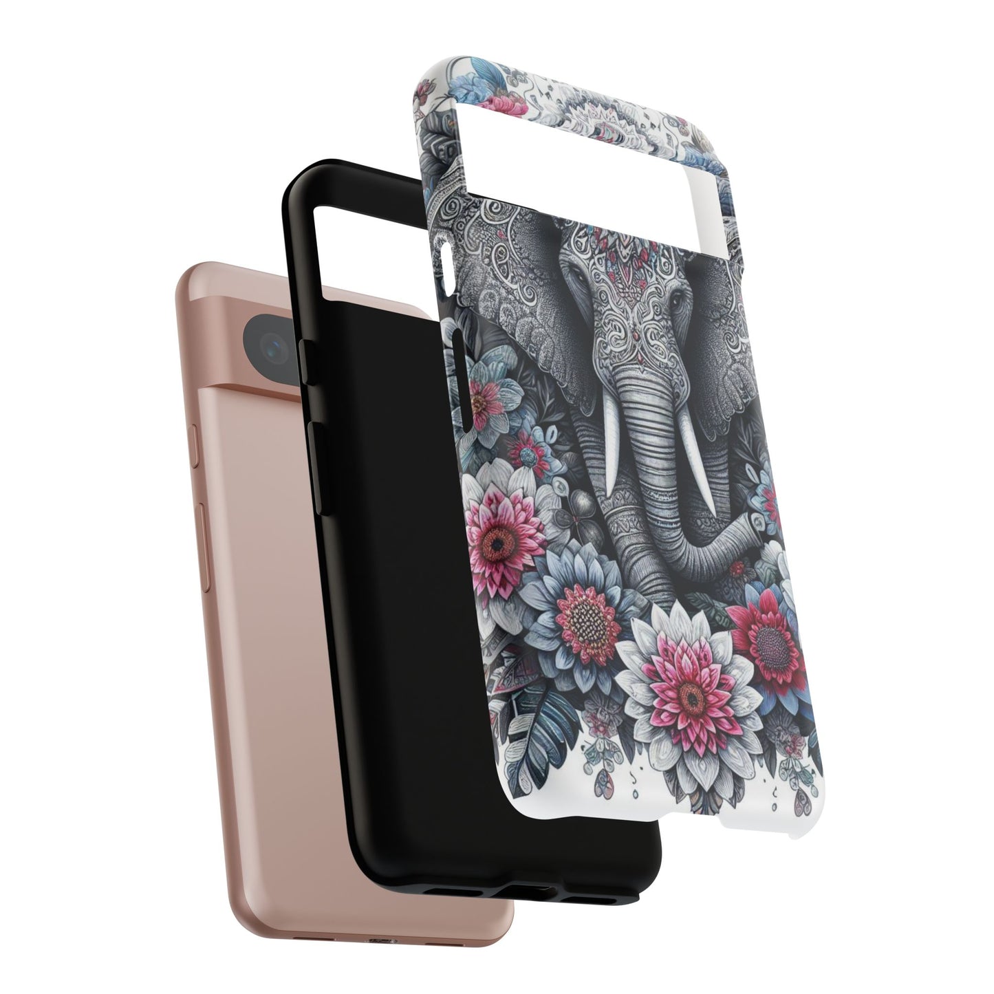 Regal Mandala Elephant Mobile Cover – Ornate Floral Art