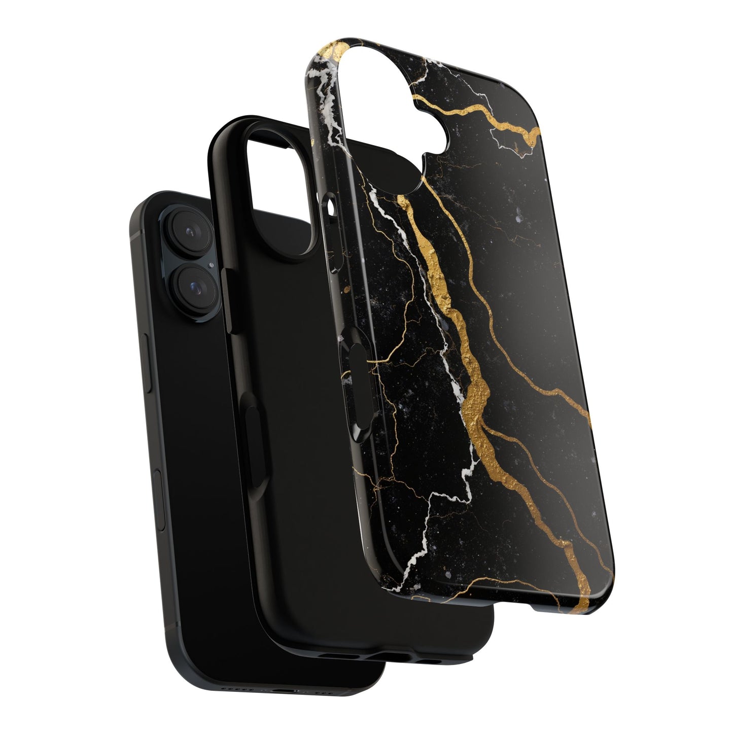 Black & Gold Marble Design Illustration Design Phone Case