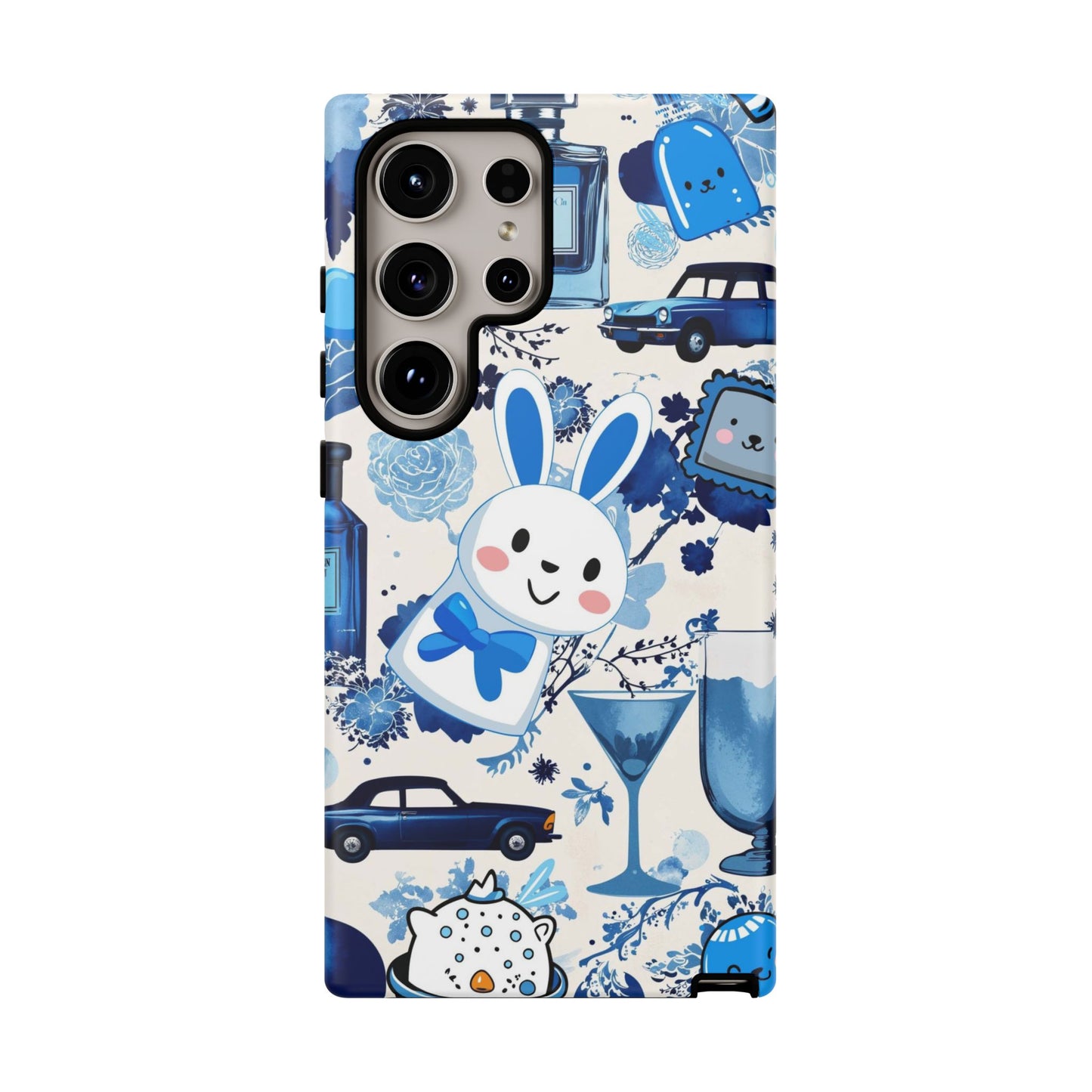 Blue Bunny & Car Themed Phone Case