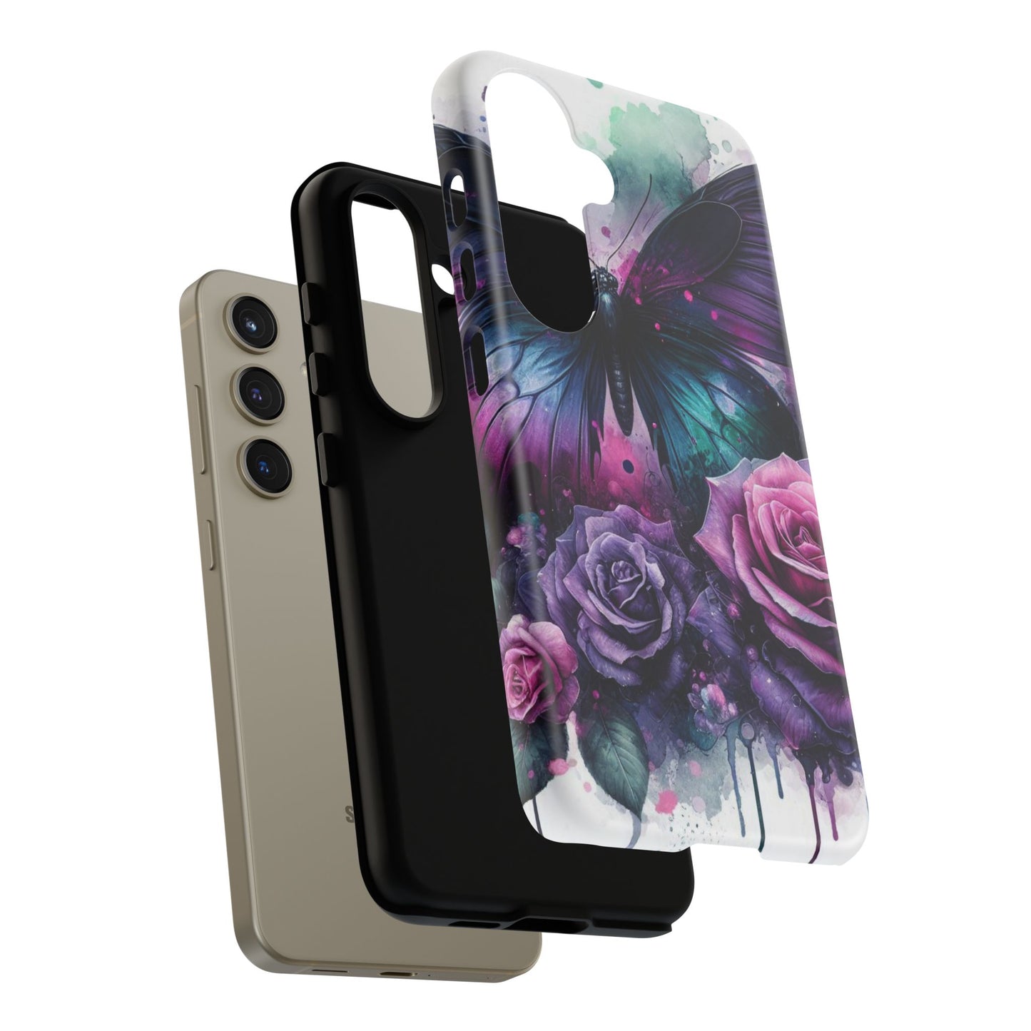 Mystic Bloom – Vibrant Butterfly & Rose Art Mobile Cover