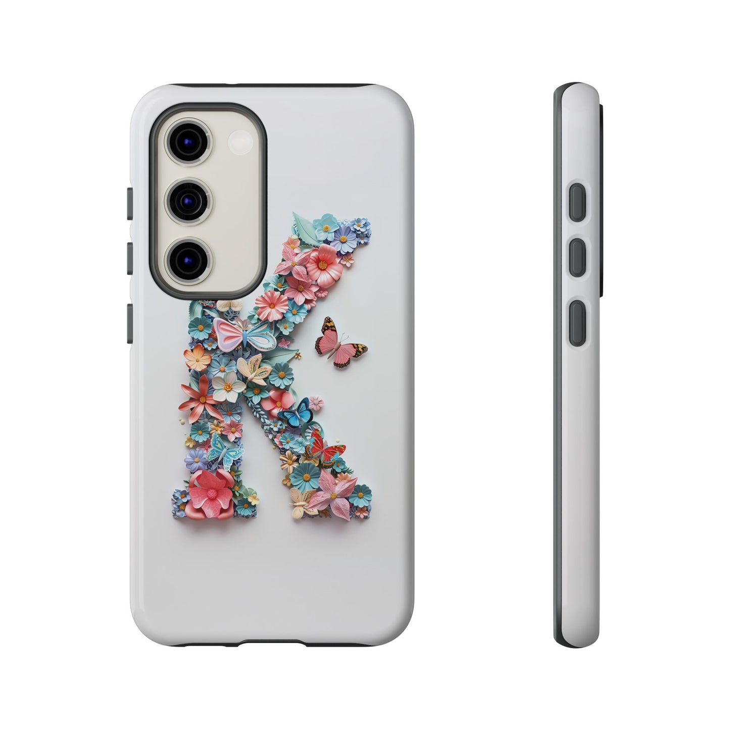 Floral Letter K Phone Case β Personalized Aesthetic Cover for iPhone, Samsung & Google Pixel