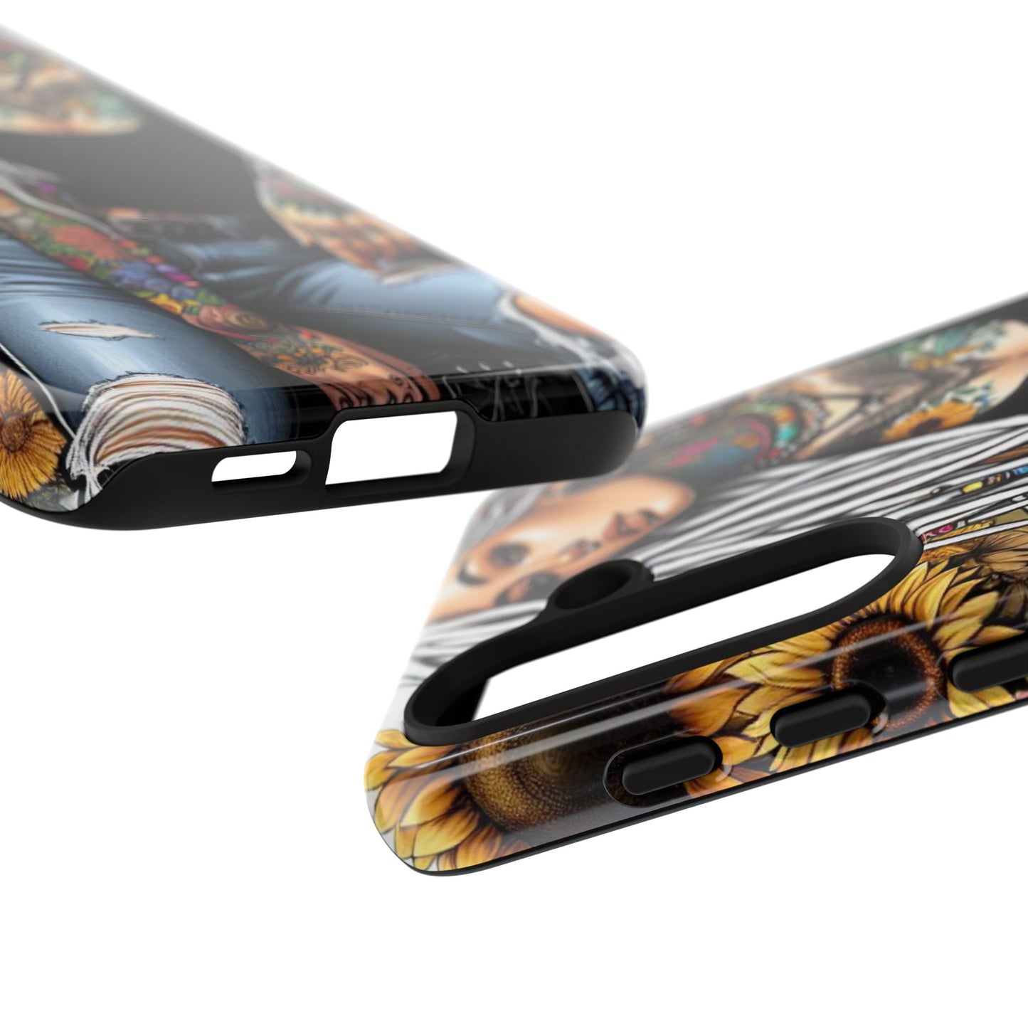 Sunflower Biker Queen – Bohemian Tattooed Rebel Mobile Cover