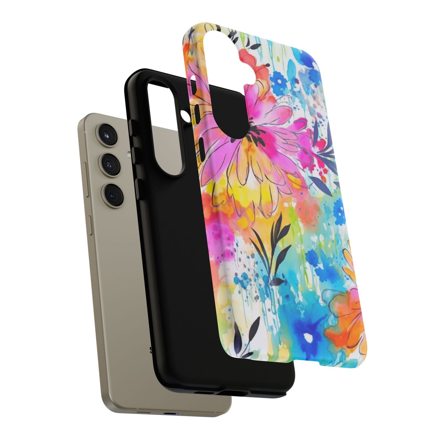 Abstract Watercolor Bloom Phone Case – Expressive & Vibrant