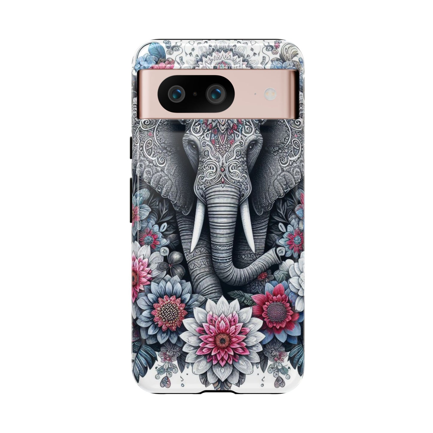 Regal Mandala Elephant Mobile Cover – Ornate Floral Art