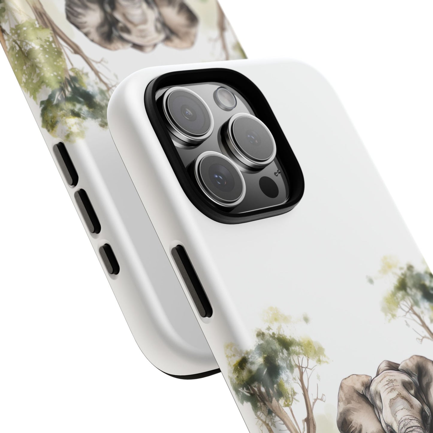 Serene Jungle Elephant Mobile Cover – Watercolor Wildlife Design