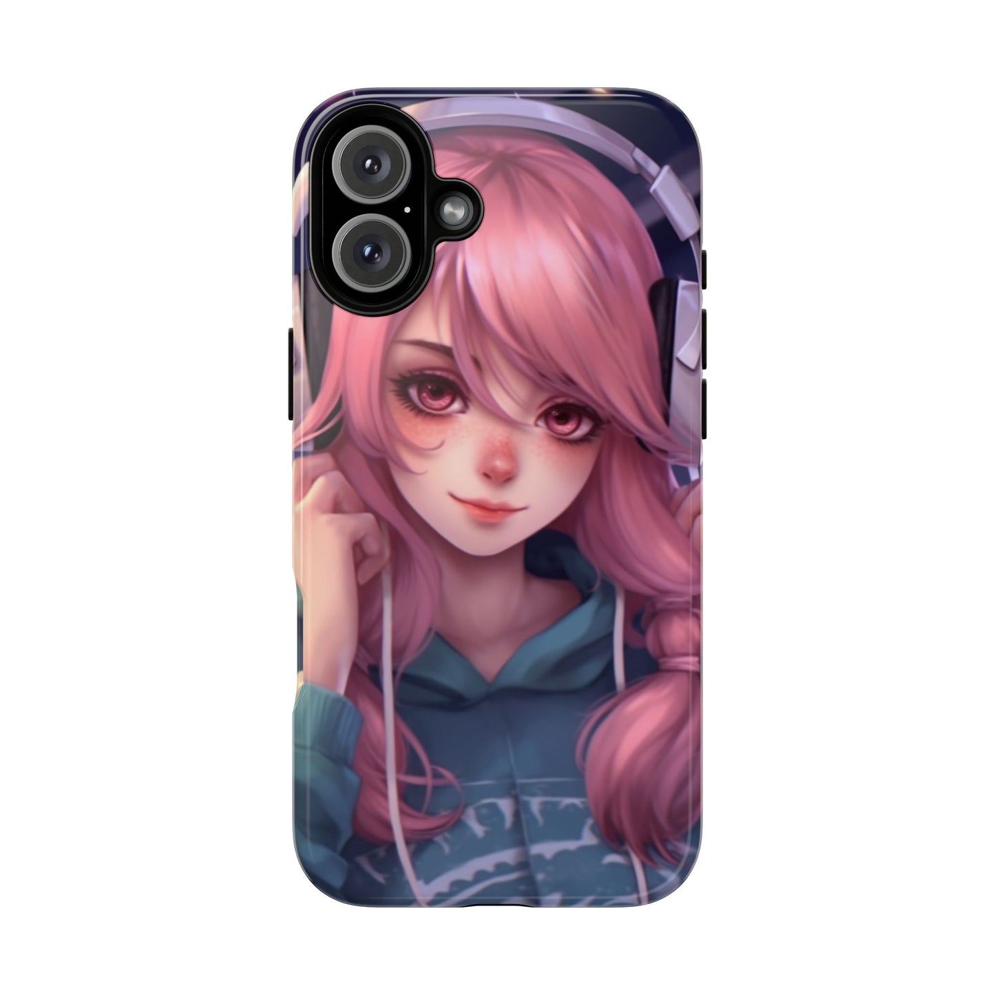 Anime Music Girl Phone Case - Cute Aesthetic Cover for iPhone, Samsung & Google Pixel, Girly Phone Case, Kawaii Lover Gift