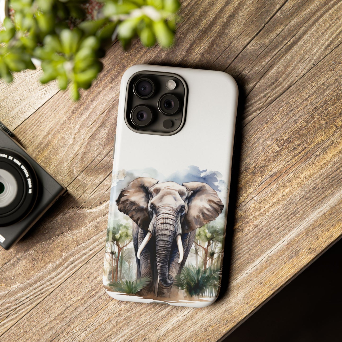 Majestic Watercolor Elephant Mobile Cover – Artistic Wildlife Design